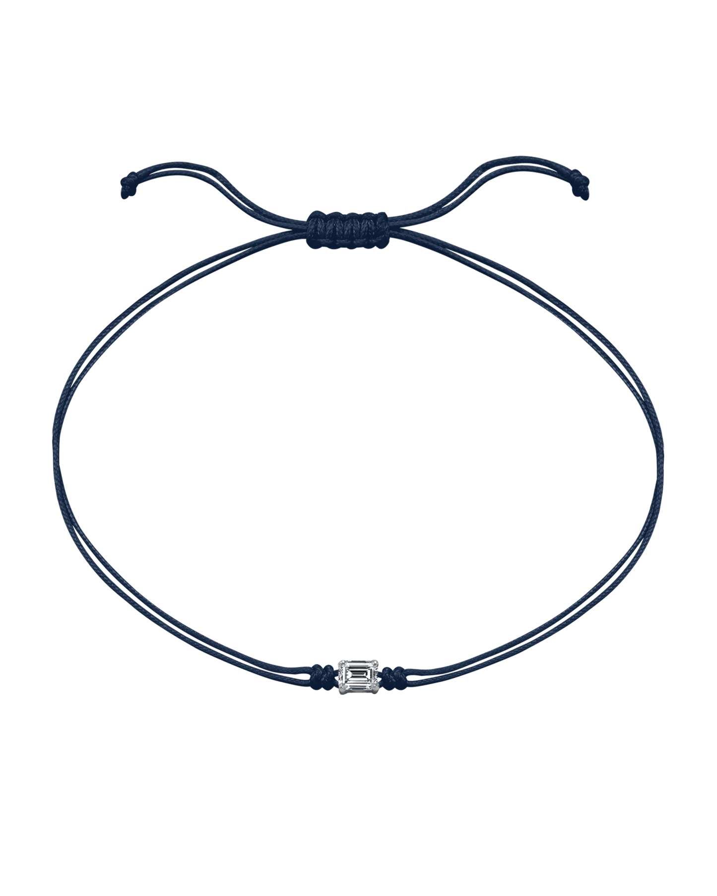 Emerald Diamond String Of Love - 14K White Gold Bracelets 14K Solid Gold Navy Blue