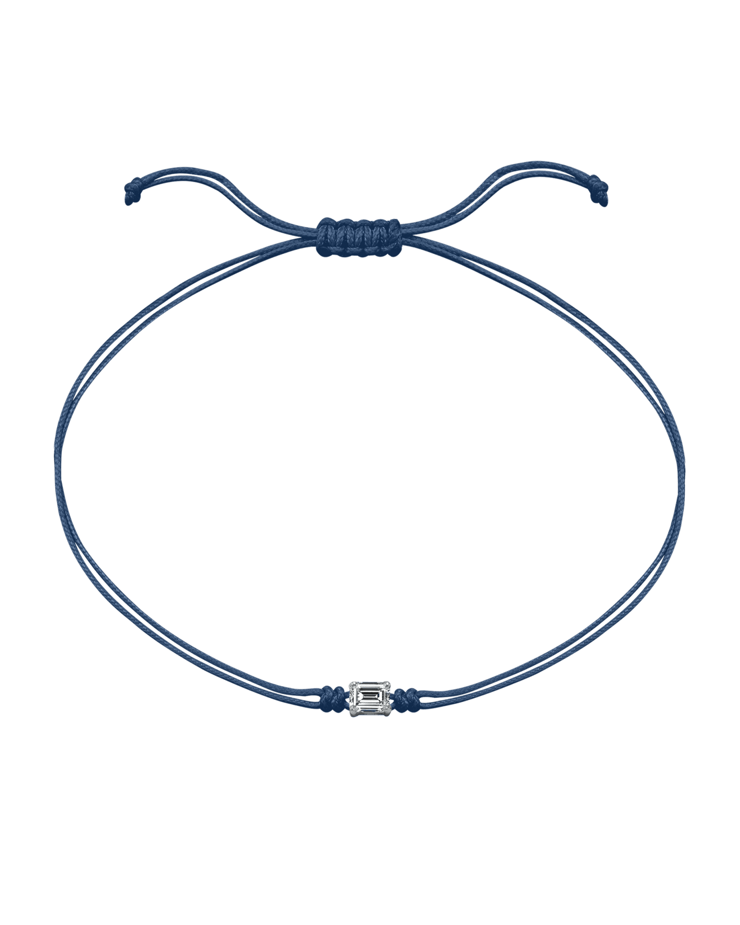 Emerald Diamond String Of Love - 14K White Gold Bracelets 14K Solid Gold Indigo