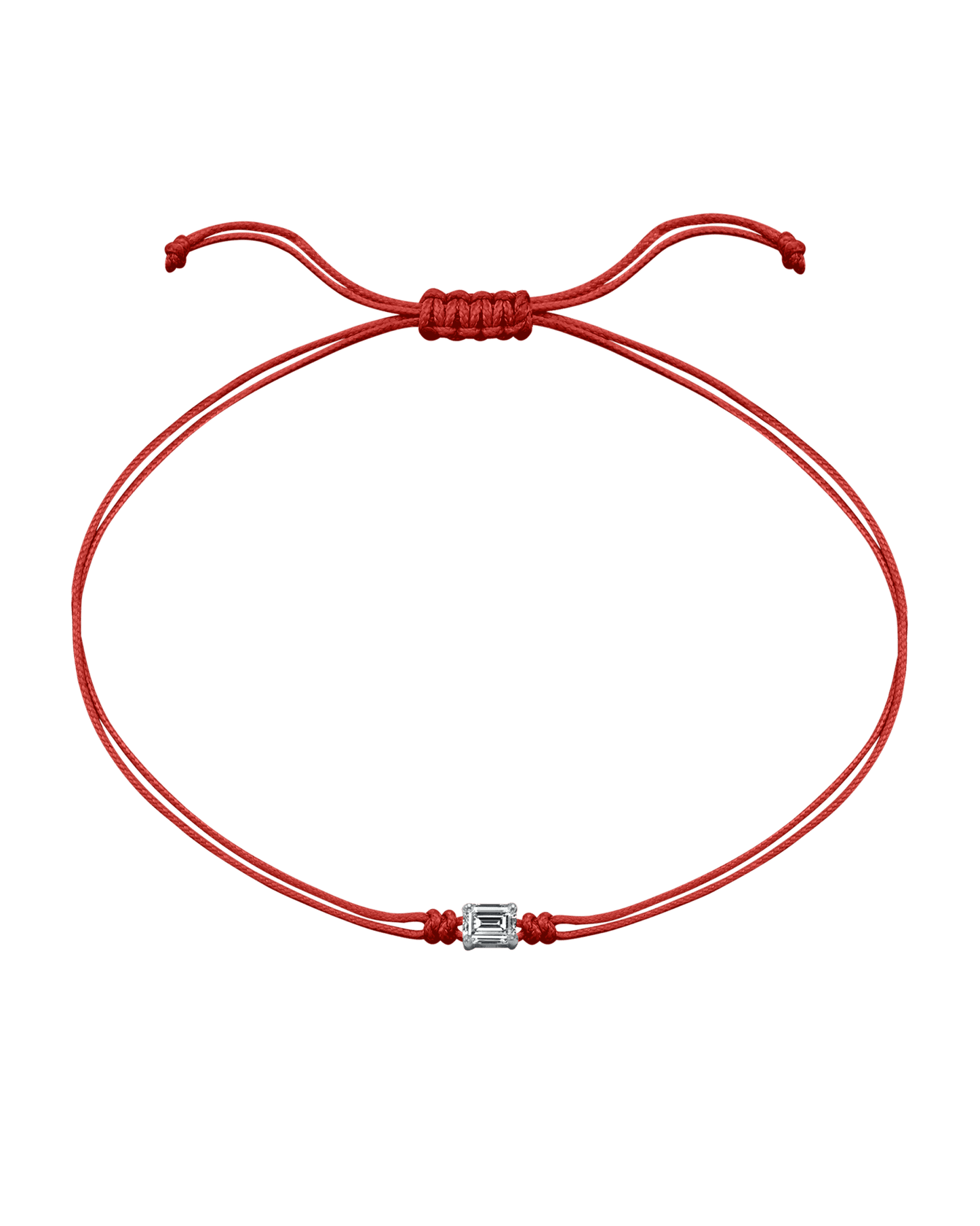 Emerald Diamond String Of Love - 14K White Gold Bracelets 14K Solid Gold Red