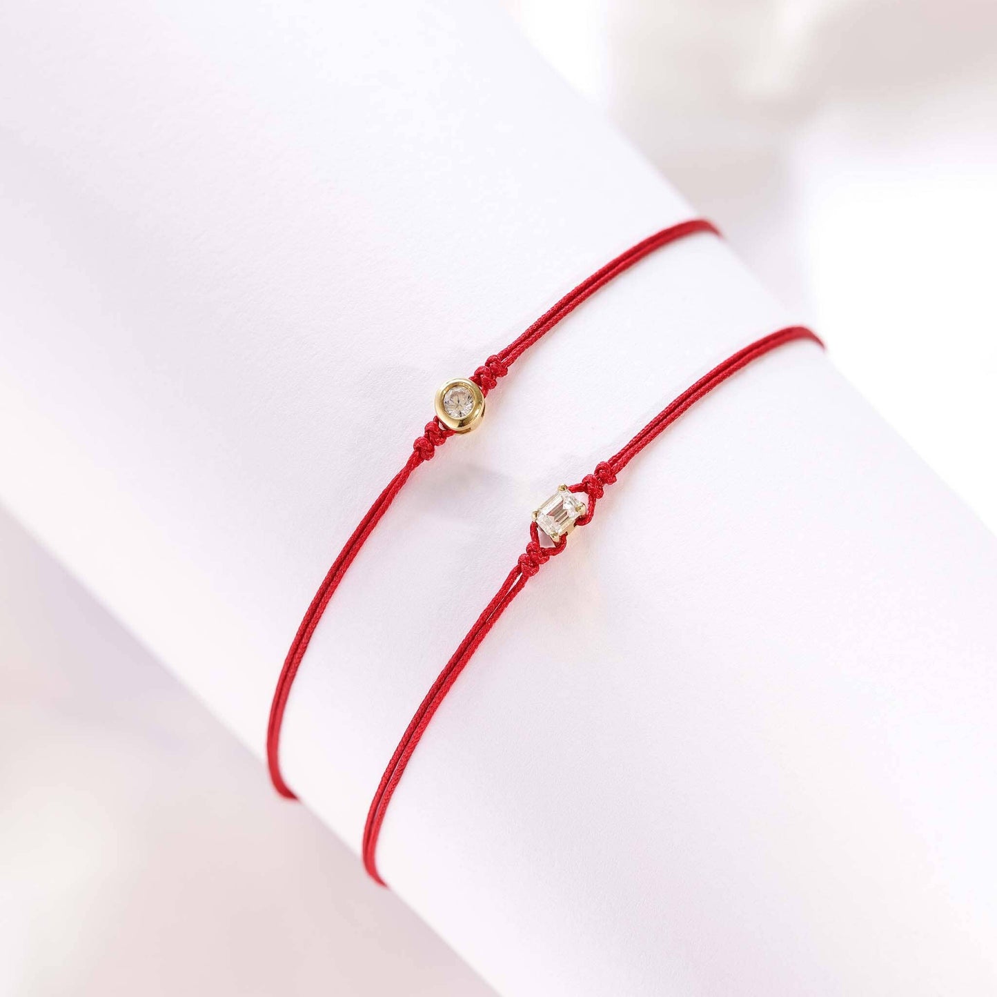 Emerald Diamond String Of Love - 14K Yellow Gold Bracelets 14K Solid Gold