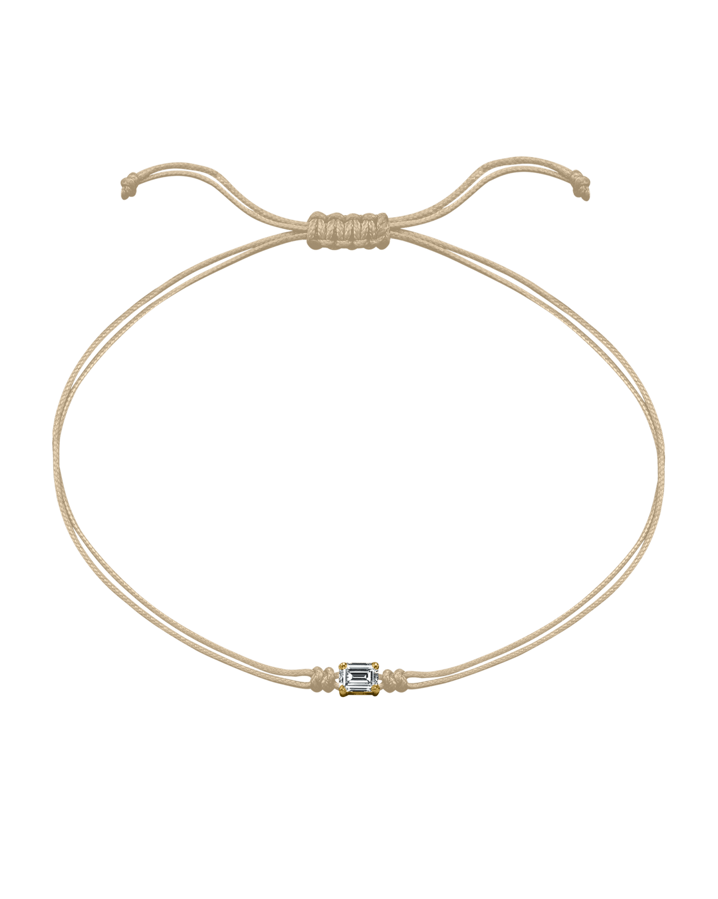 Emerald Diamond String Of Love - 14K Yellow Gold Bracelets 14K Solid Gold Beige