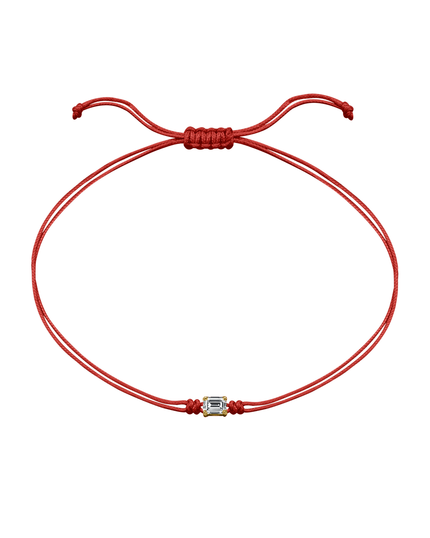 Emerald Diamond String Of Love - 14K Yellow Gold Bracelets 14K Solid Gold Red