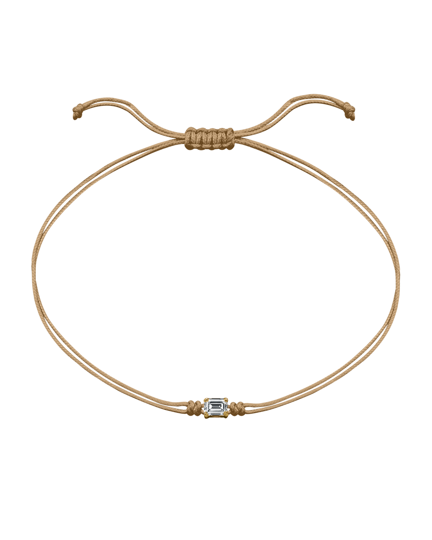 Emerald Diamond String Of Love - 14K Yellow Gold Bracelets 14K Solid Gold Camel