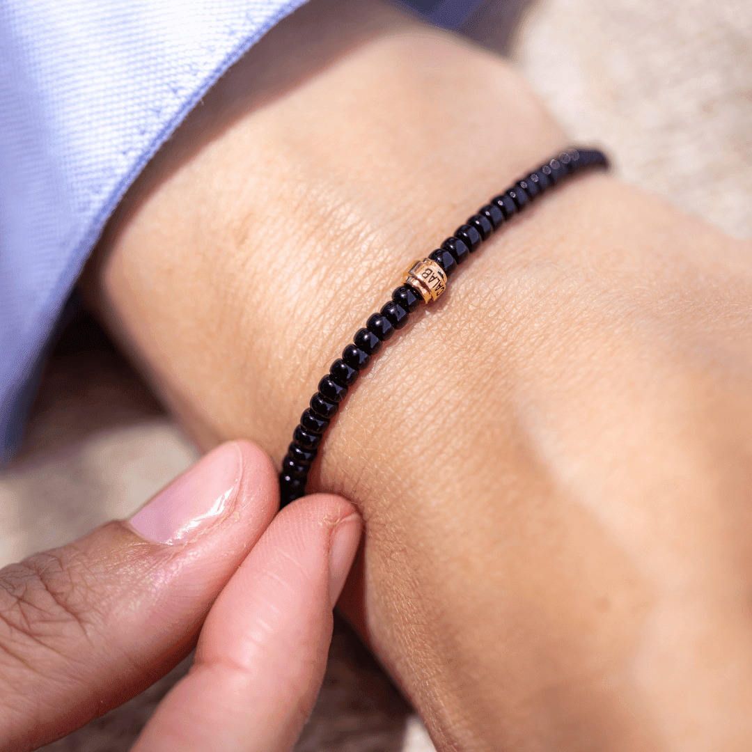 Engravable Beads String of Love with Birthstones - 14K White Gold Bracelets magal-dev