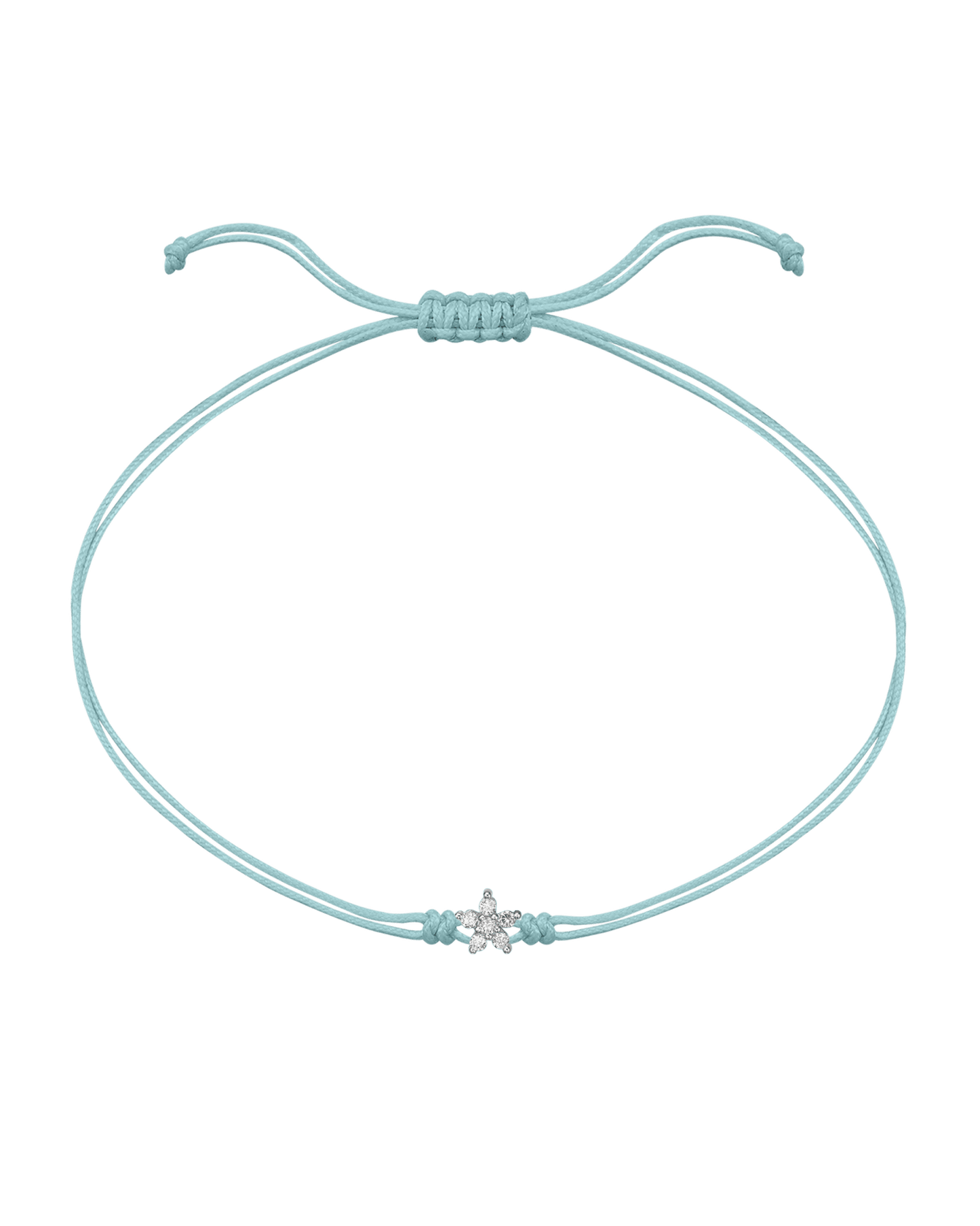 Flower Diamond String Of Love - 14K White Gold Bracelets 14K Solid Gold Turquoise