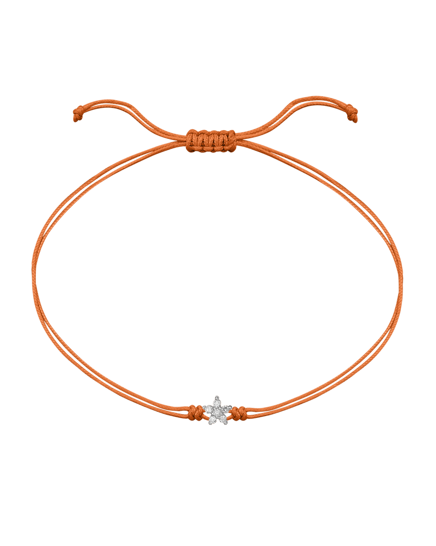 Flower Diamond String Of Love - 14K White Gold Bracelets 14K Solid Gold Orange