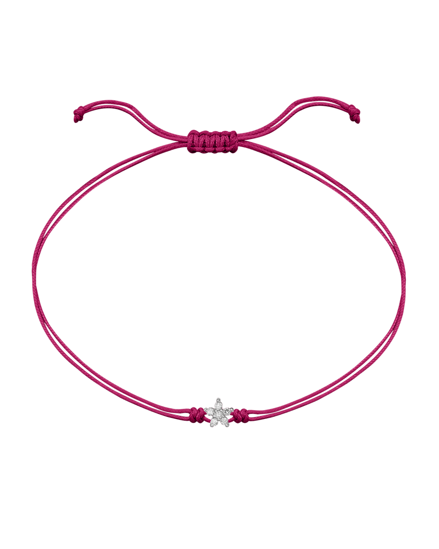 Flower Diamond String Of Love - 14K White Gold Bracelets 14K Solid Gold Pink
