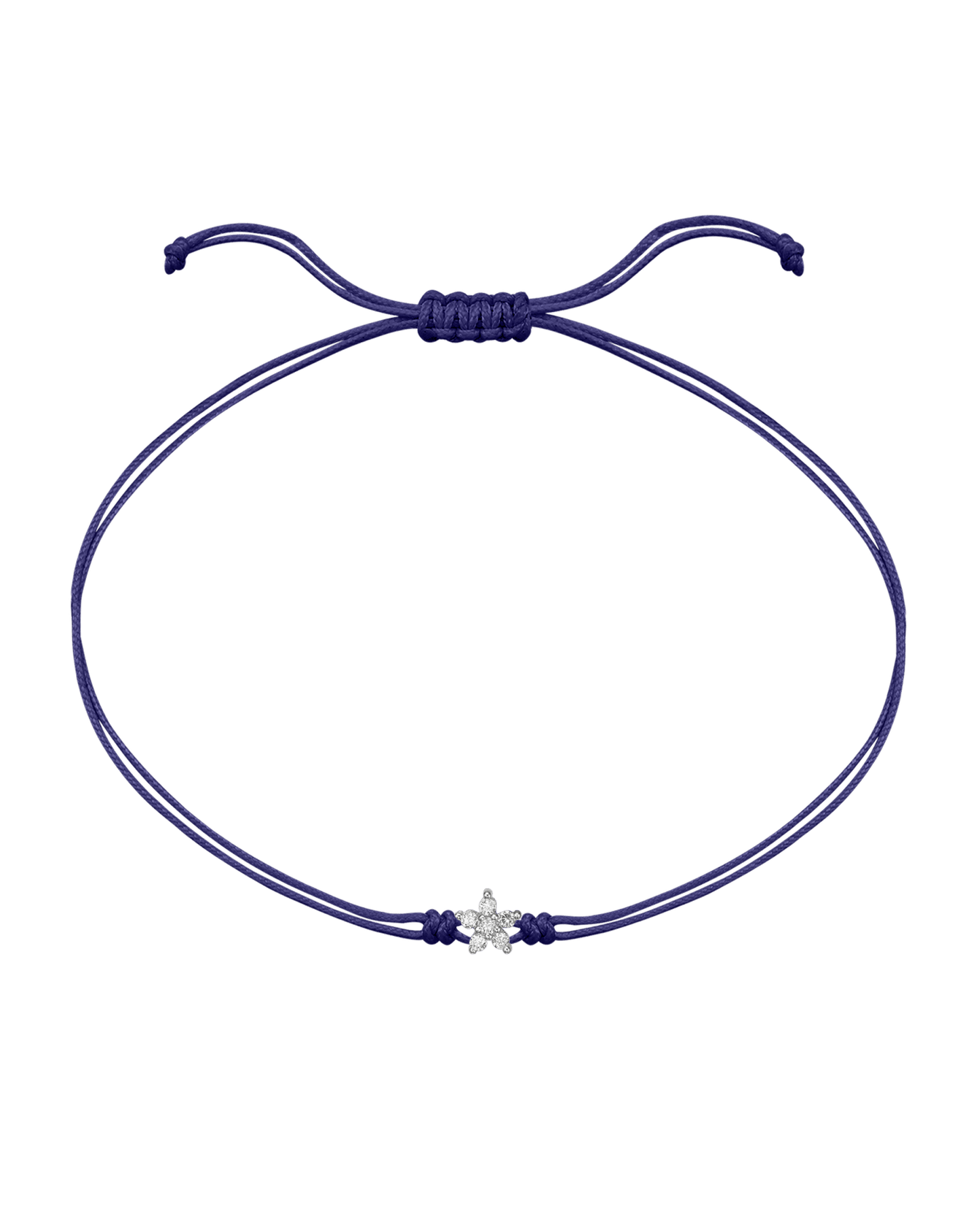 Flower Diamond String Of Love - 14K White Gold Bracelets 14K Solid Gold Purple