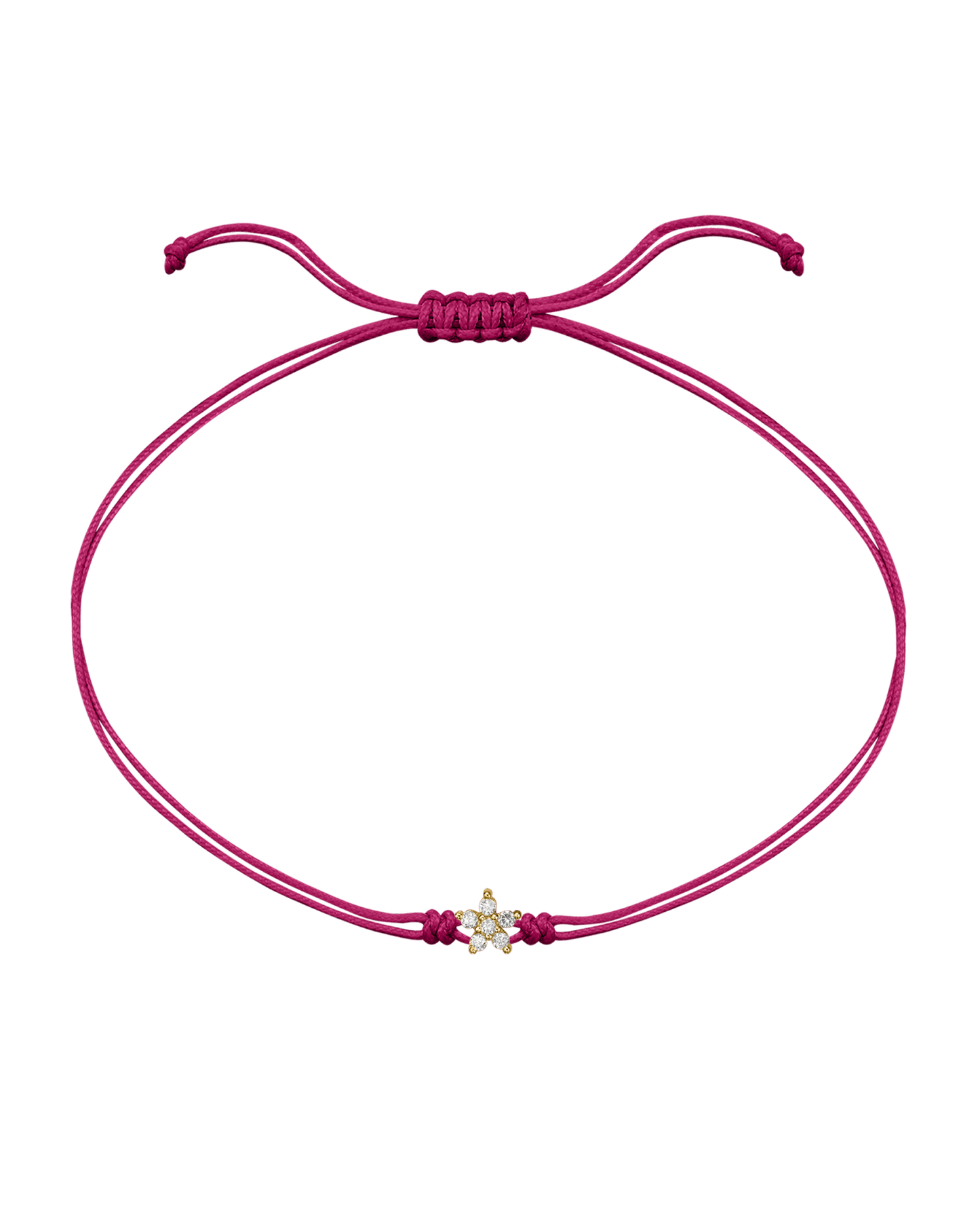 Flower Diamond String Of Love - 14K Yellow Gold Bracelets 14K Solid Gold Pink