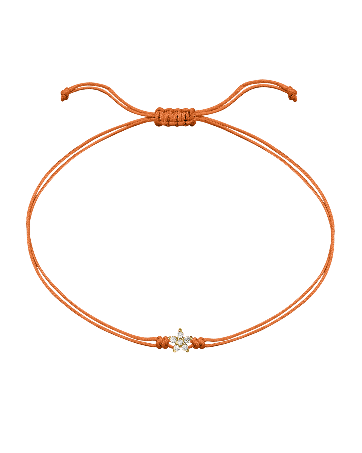 Flower Diamond String Of Love - 14K Yellow Gold Bracelets 14K Solid Gold Orange