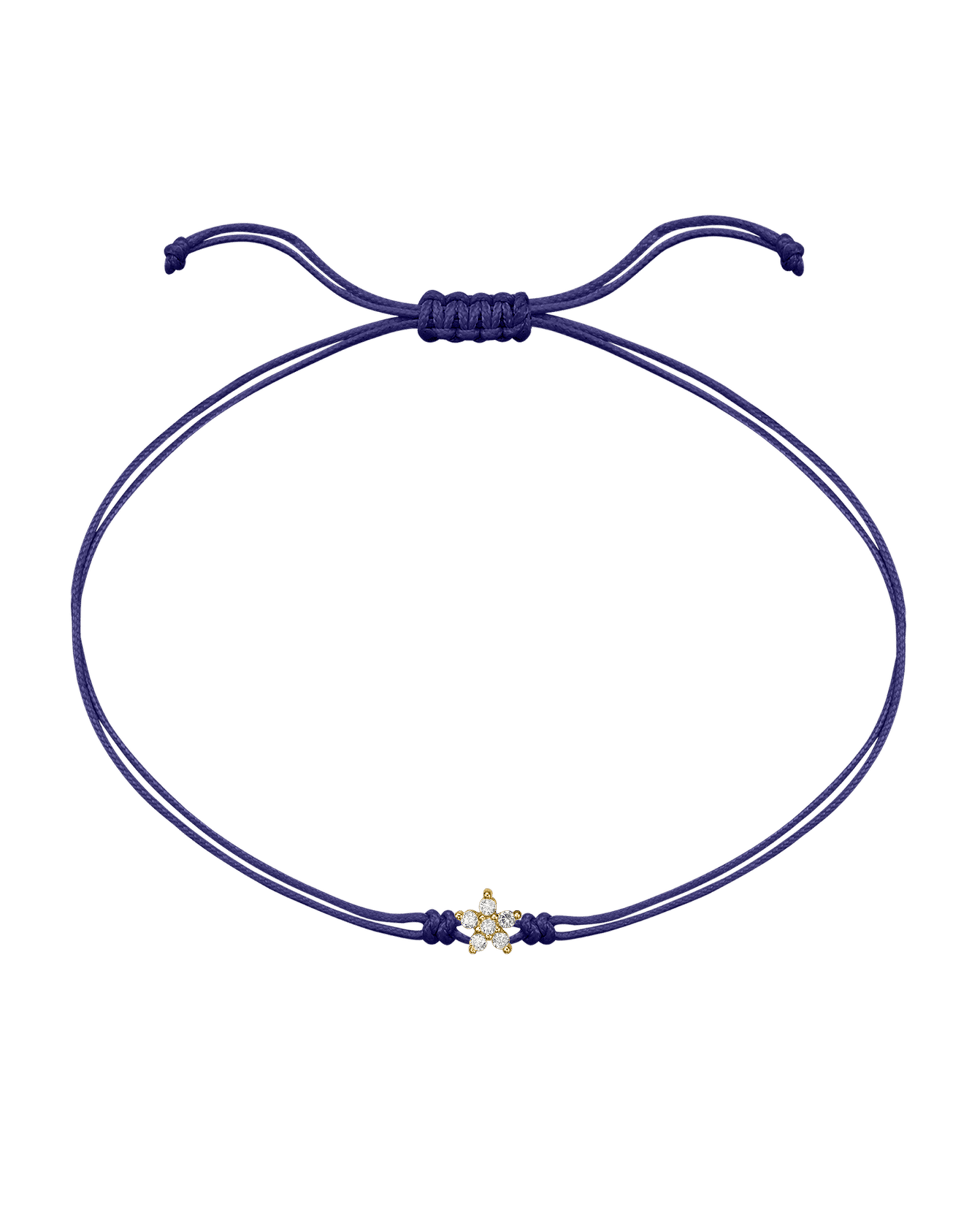 Flower Diamond String Of Love - 14K Yellow Gold Bracelets 14K Solid Gold Purple