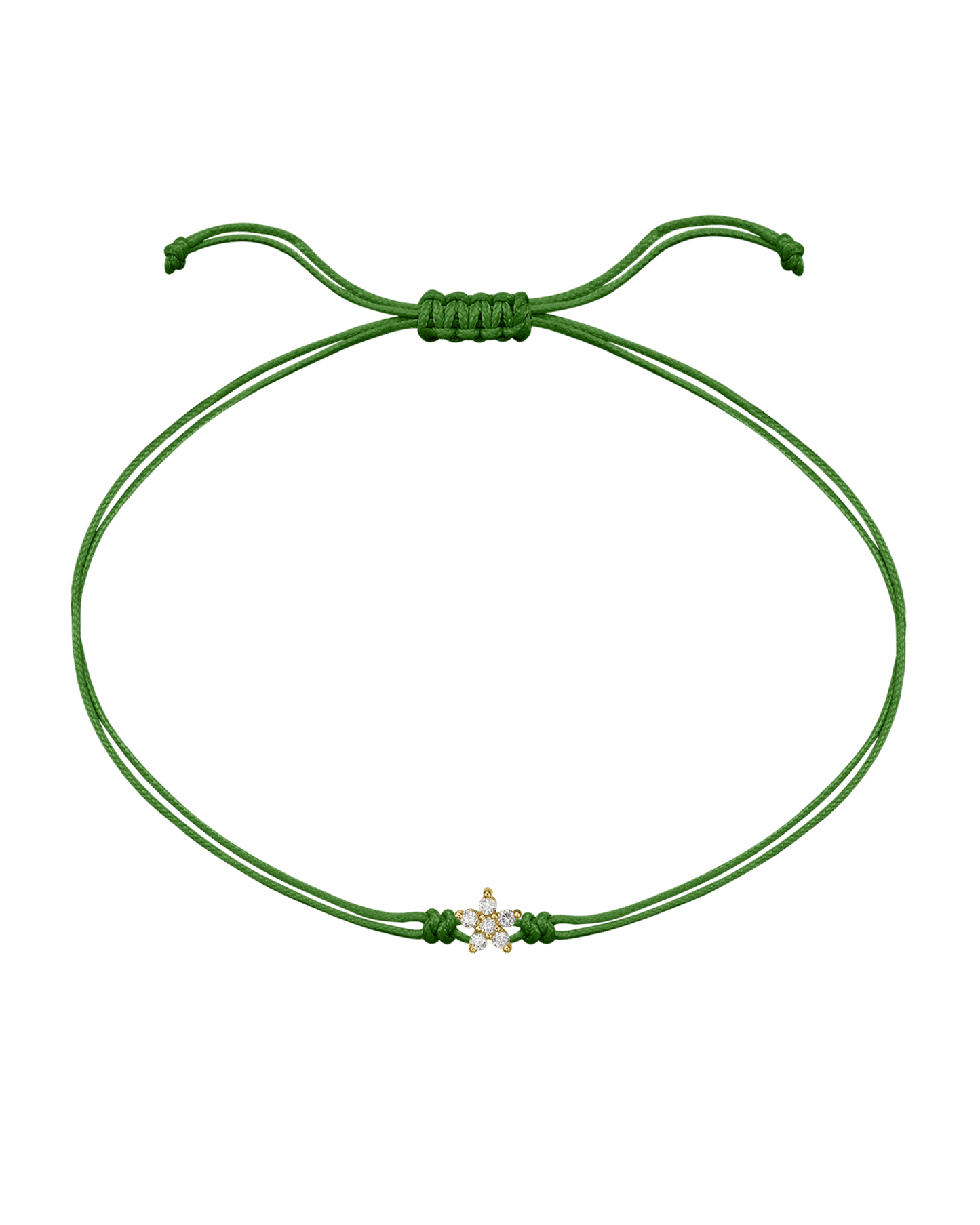 Flower Diamond String Of Love - 14K Yellow Gold Bracelets 14K Solid Gold Green