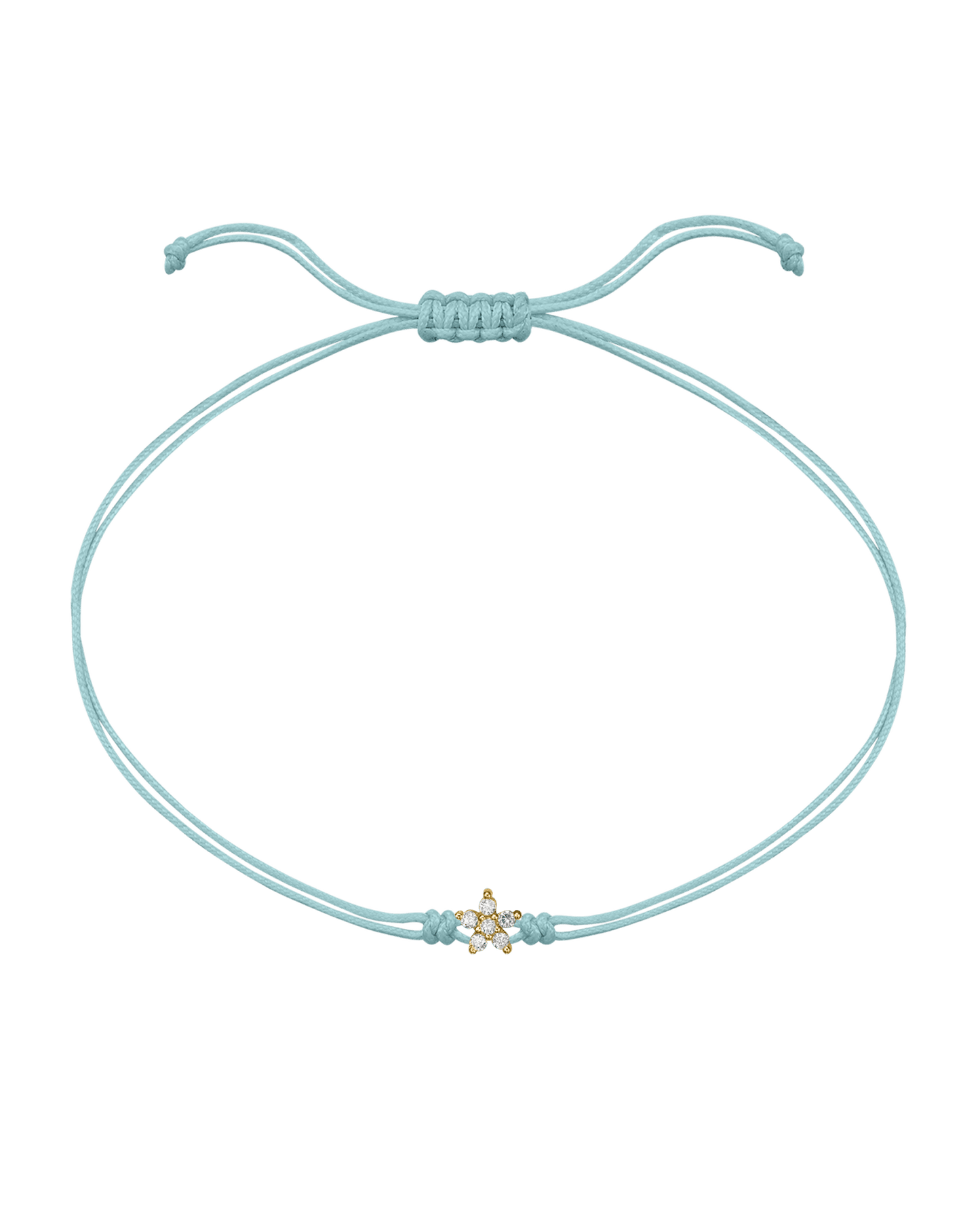 Flower Diamond String Of Love - 14K Yellow Gold Bracelets 14K Solid Gold Turquoise