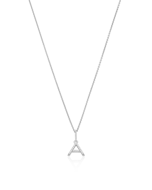 Single Frosted Initial Necklace - 925 Sterling Silver Necklaces magal-dev 1 Initial 16β+2β extender