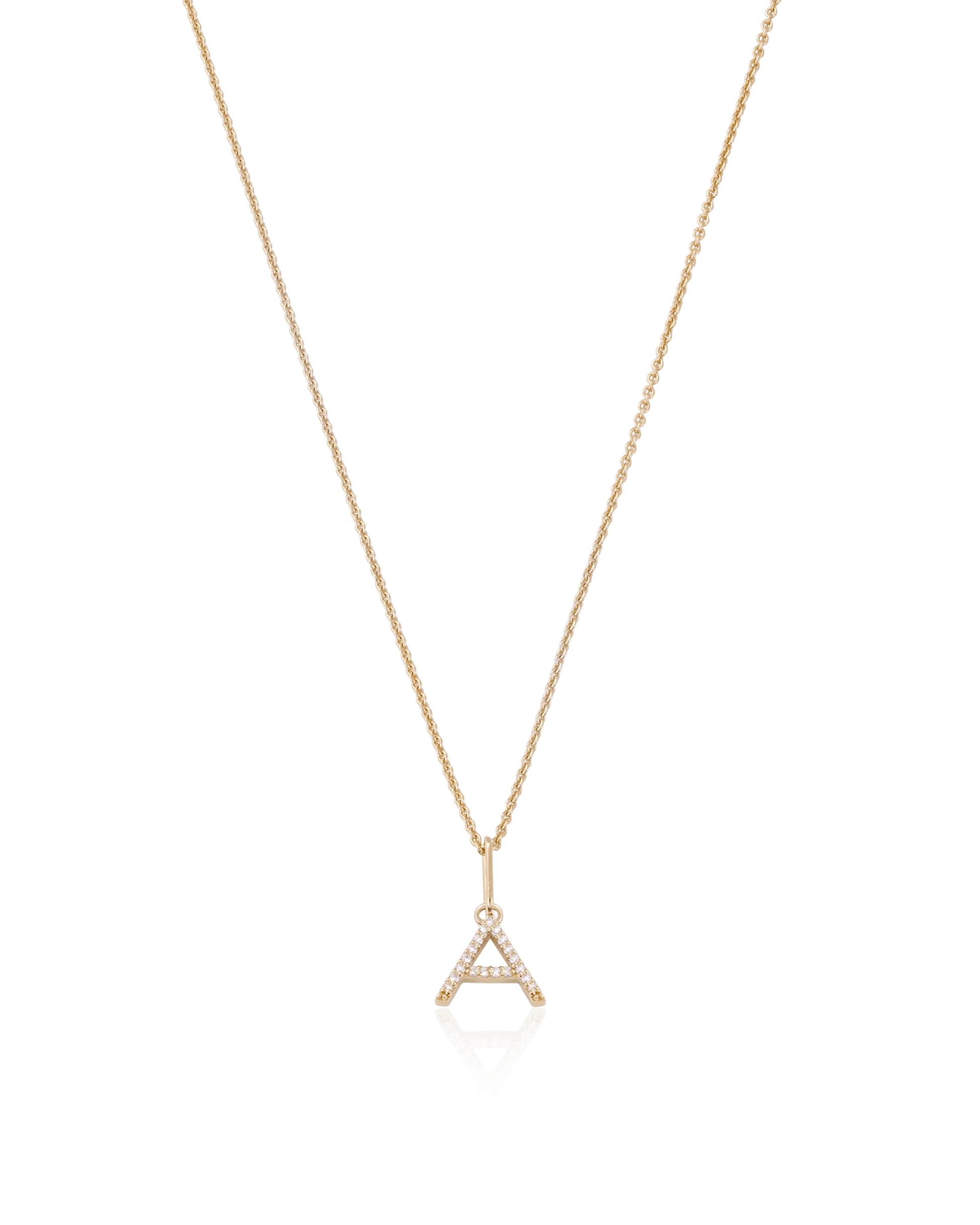 Single Frosted Initial Necklace - 18K Gold Vermeil Necklaces magal-dev 1 Initial 16”+2” extender