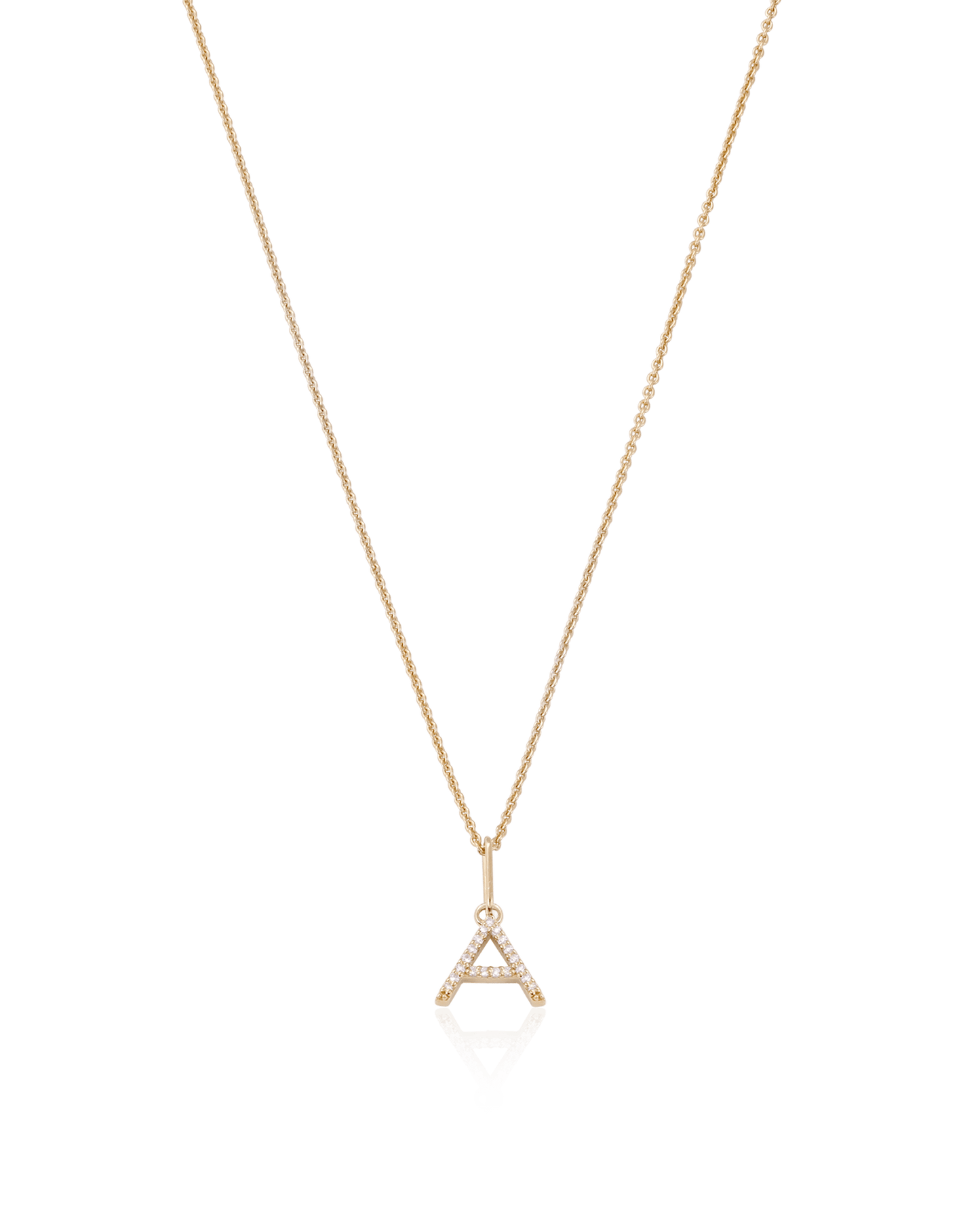 Single Frosted Initial Necklace - 18K Gold Vermeil Necklaces magal-dev 1 Initial 16”+2” extender