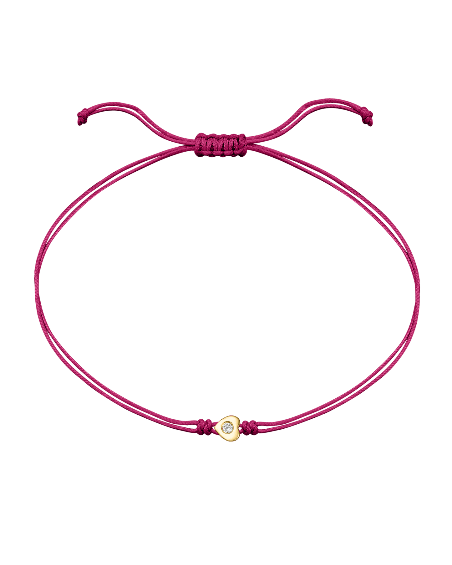 Heart Diamond String Of Love - 14K Yellow Gold Bracelets 14K Solid Gold Pink