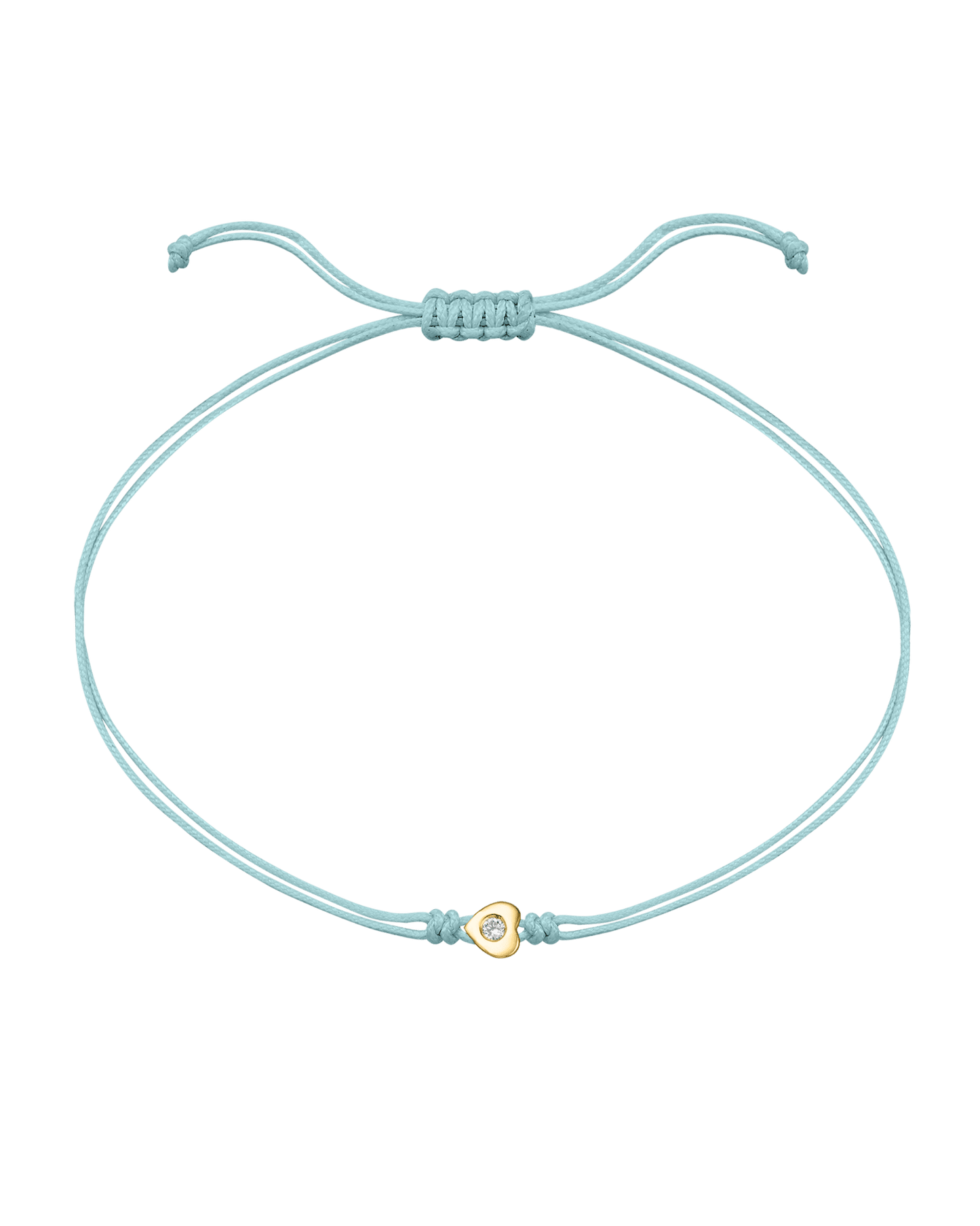 Heart Diamond String Of Love - 14K Yellow Gold Bracelets 14K Solid Gold Turquoise