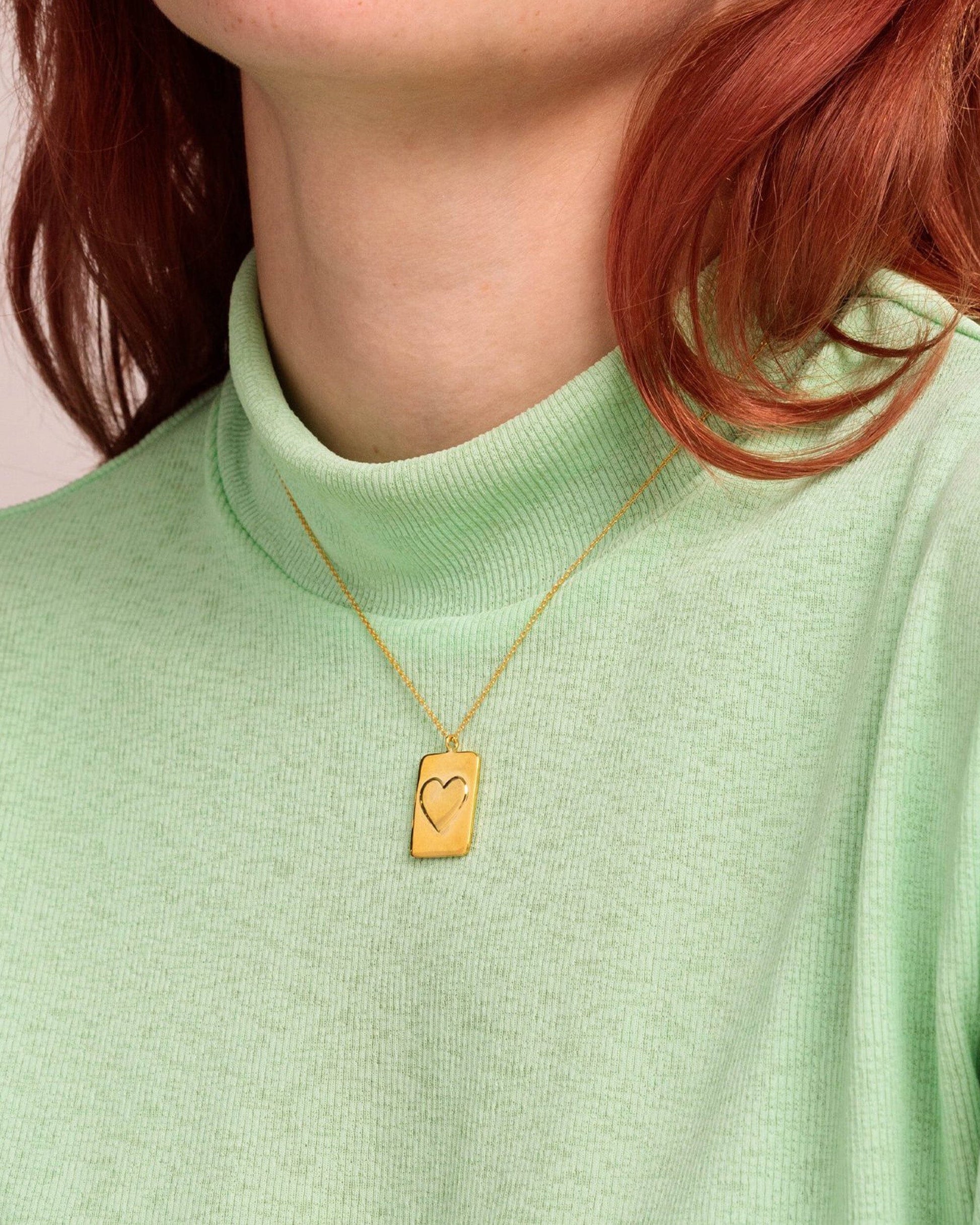 Heart Dogtag Necklace- 18K Gold Vermeil Necklaces magal-dev