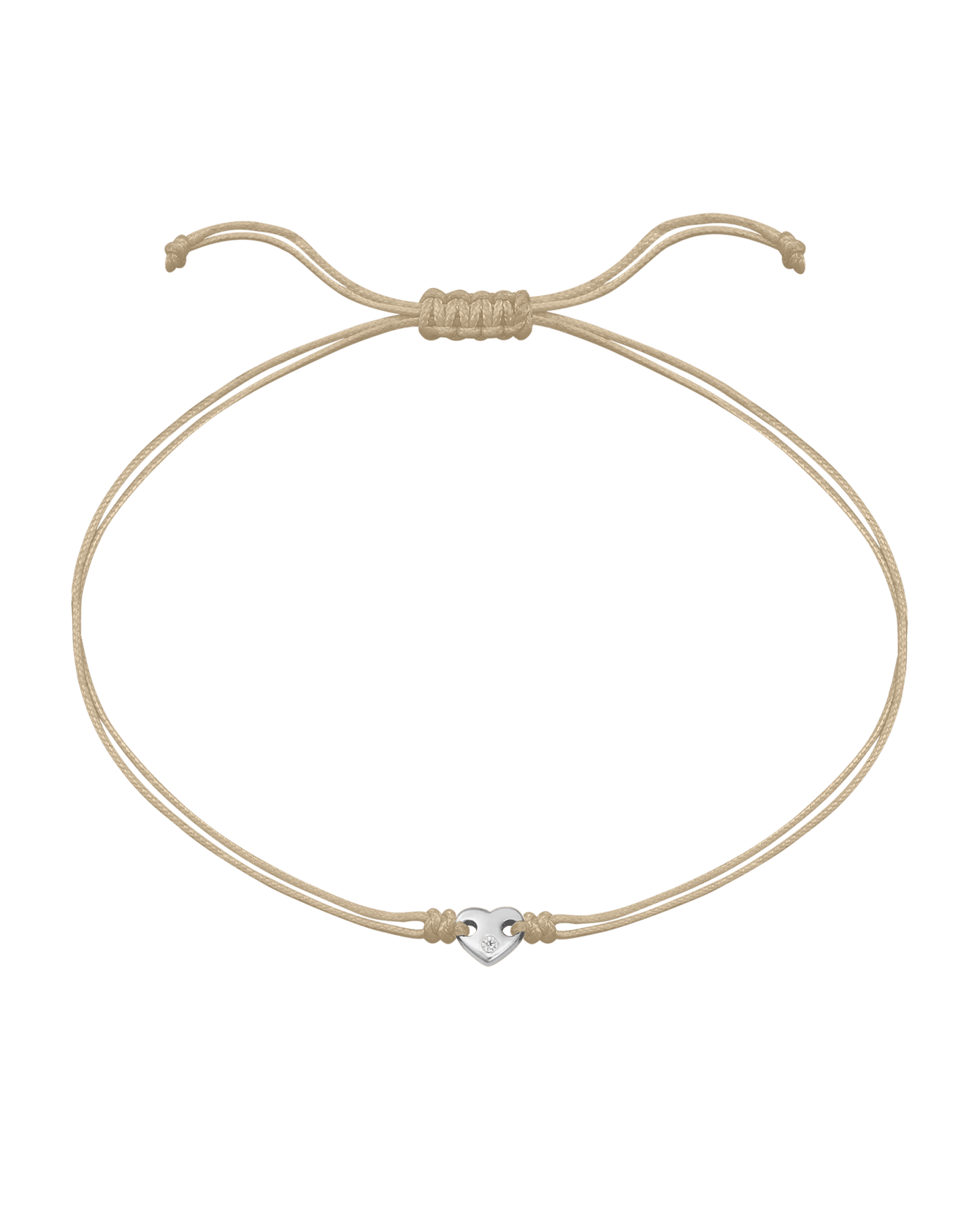 Heart of Gold String of Love Bracelet - 14K White Gold Bracelets magal-dev Beige