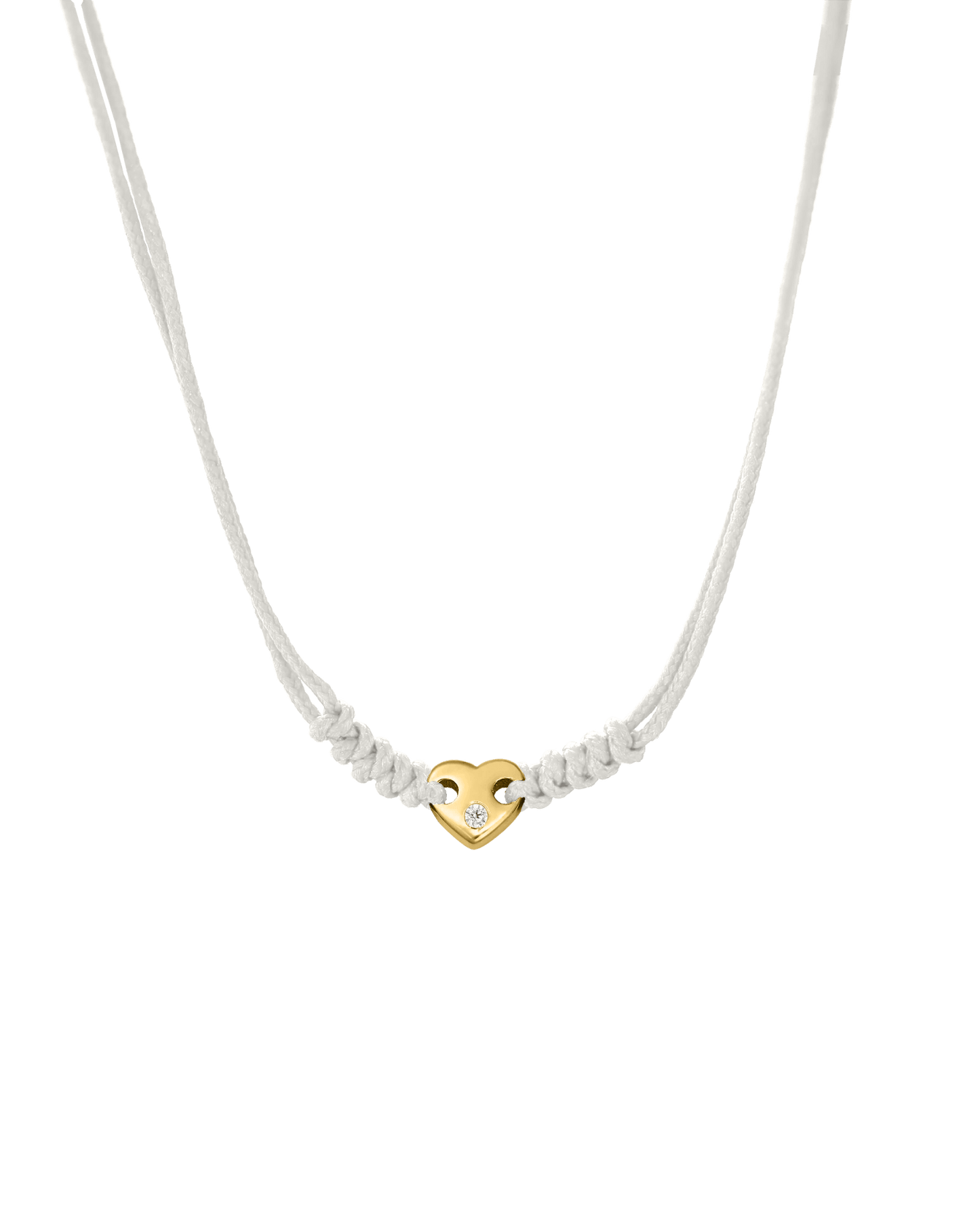 Heart of Gold String of Love Necklace - 14K Yellow Gold Necklaces 14K Solid Gold Pearl