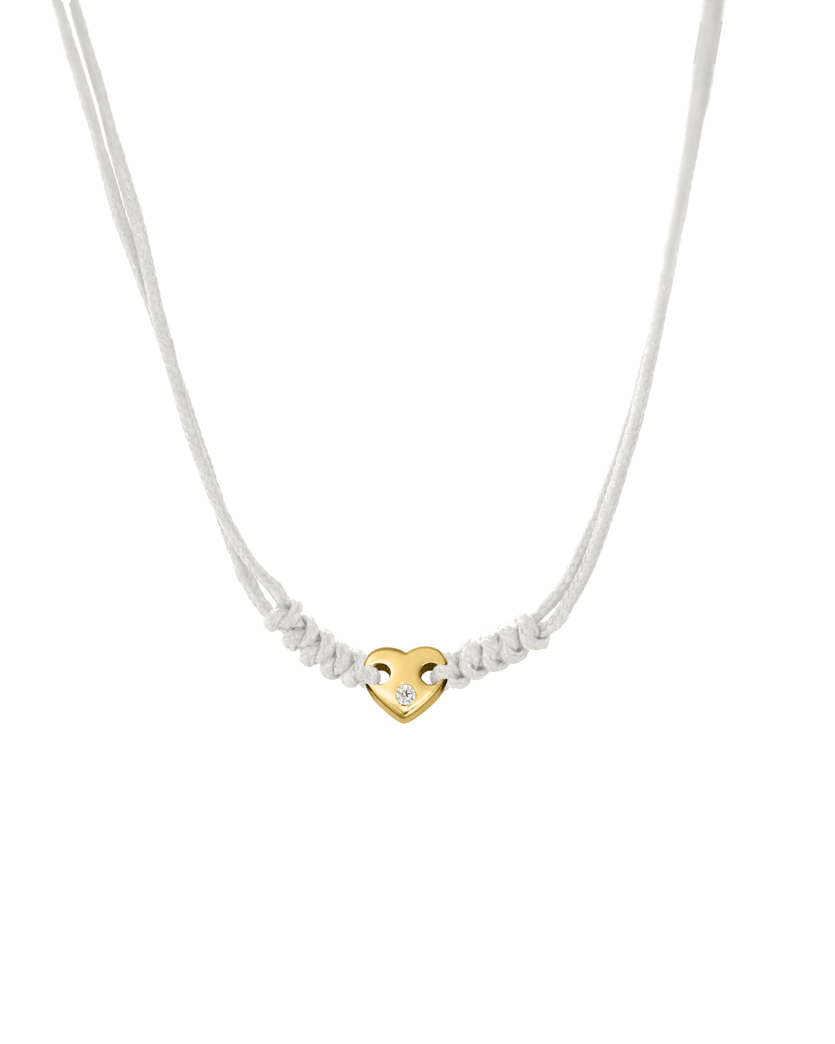 Heart of Gold String of Love Necklace - 14K Yellow Gold Necklaces 14K Solid Gold Pearl