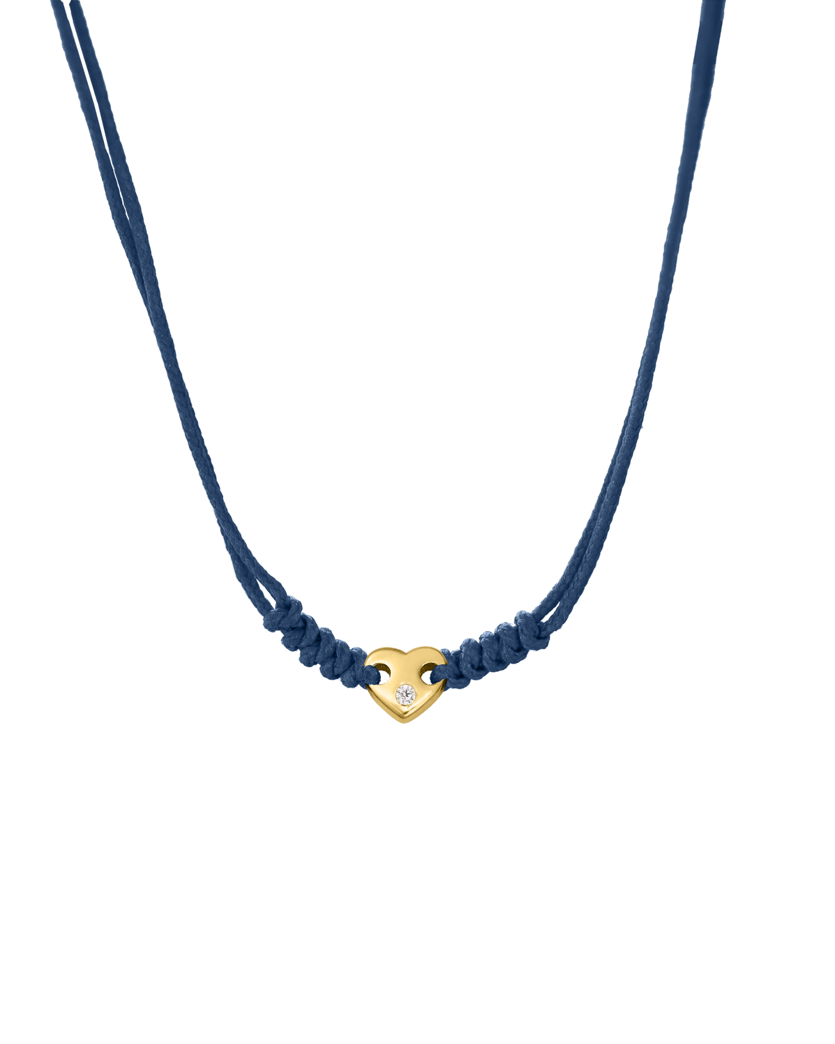 Heart of Gold String of Love Necklace - 14K Yellow Gold Necklaces 14K Solid Gold Indigo