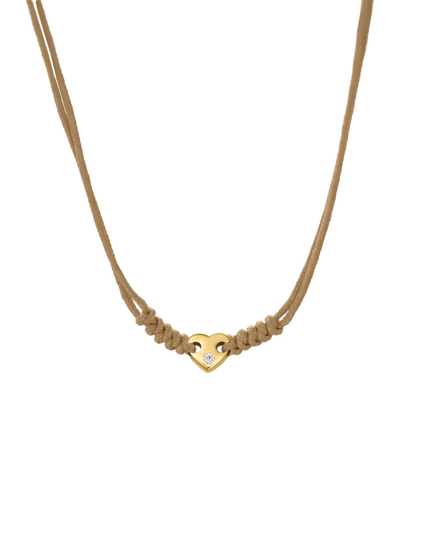 Heart of Gold String of Love Necklace - 14K Yellow Gold Necklaces 14K Solid Gold Camel