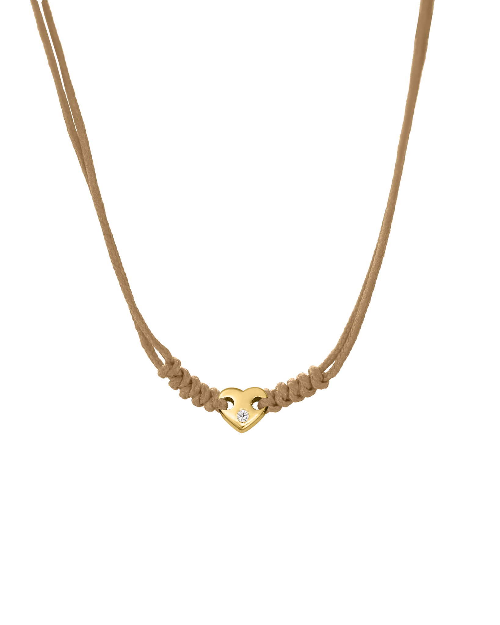Heart of Gold String of Love Necklace - 14K Yellow Gold Necklaces 14K Solid Gold Camel