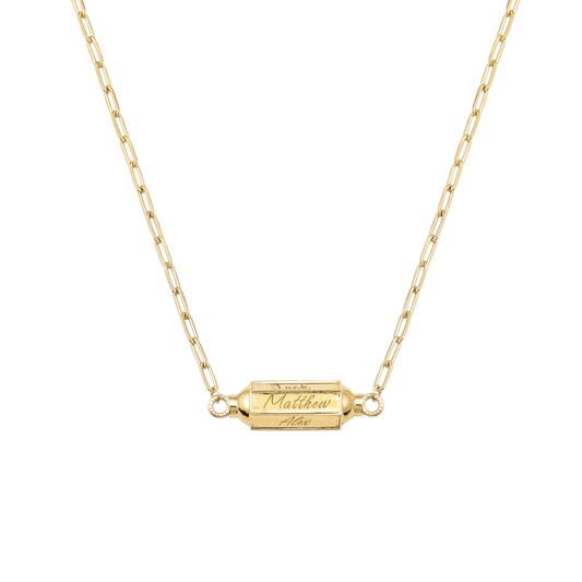 Hexagonal Bar Necklace - 18k Gold Vermeil Necklaces Gold Vermeil Hurricane (Handwriting style)