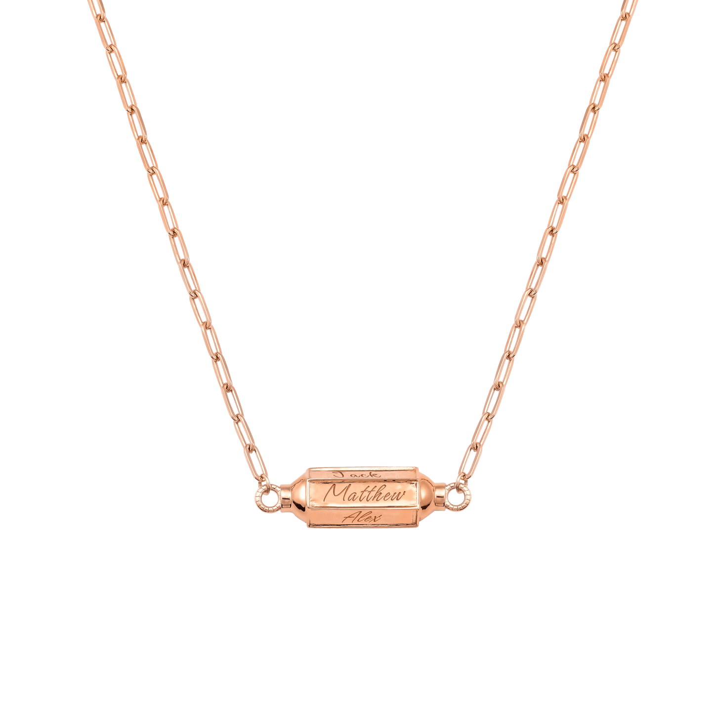 Hexagonal Bar Necklace - 18K Rose Vermeil Necklaces Gold Vermeil Hurricane (Handwriting style)
