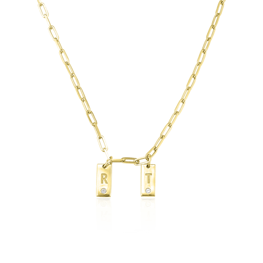 Ini Mini Dogtag Necklace - 18K Gold Vermeil Necklaces Gold Vermeil 1 Tag