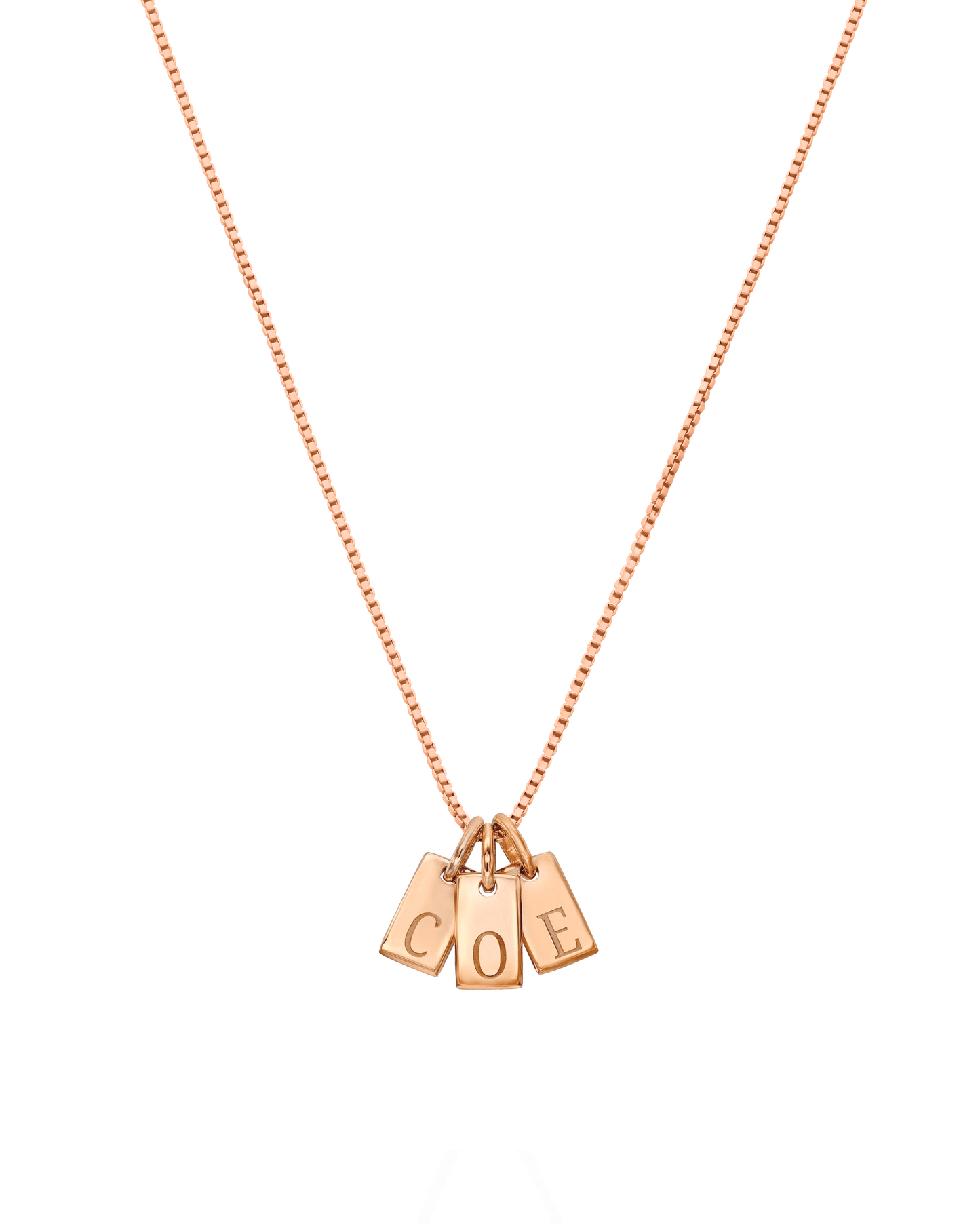Initial Mini Dogtag Necklace - 18K Rose Vermeil Necklaces Gold Vermeil 1 Tag 16''