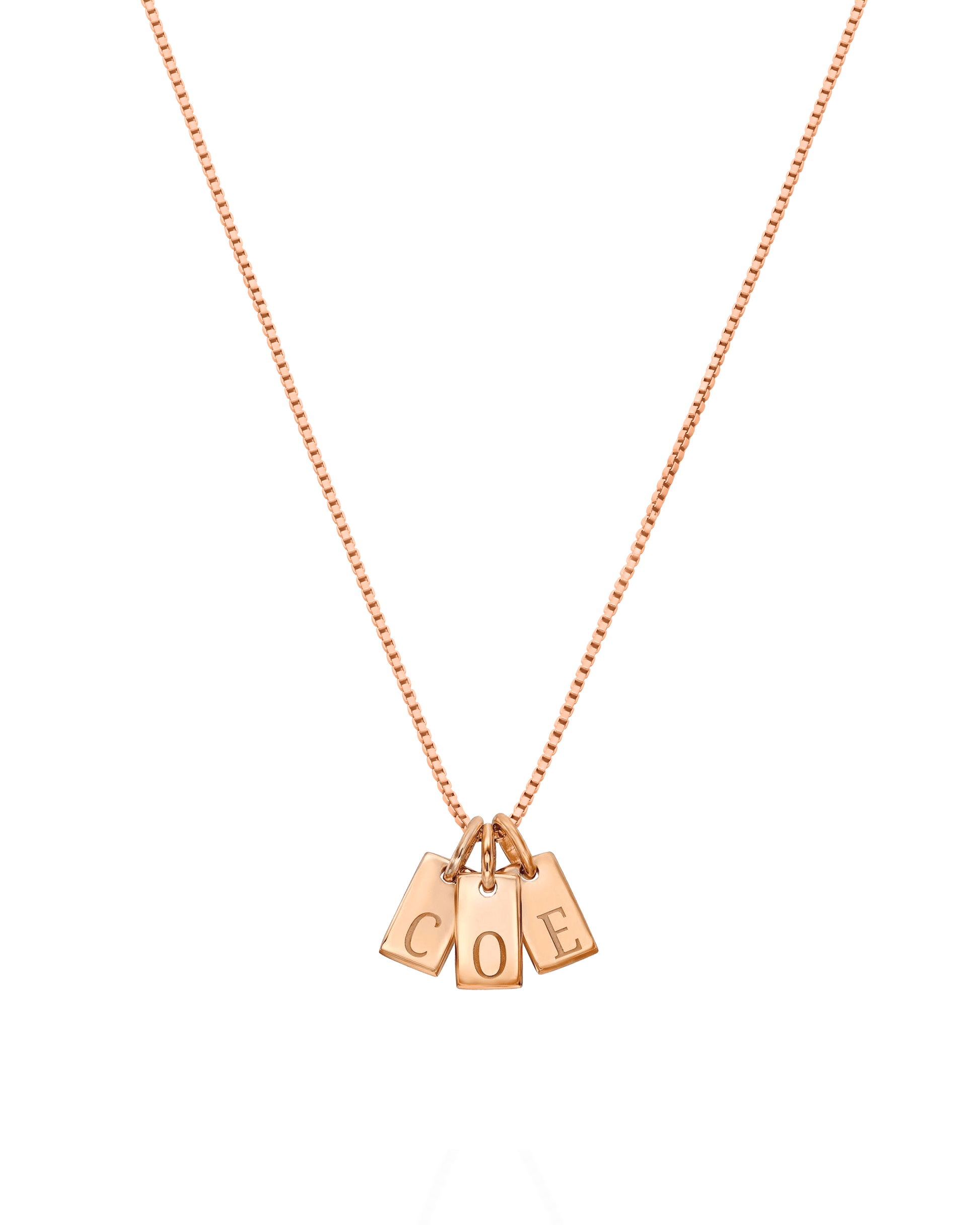 Initial Mini Dogtag Necklace - 18K Gold Vermeil Necklaces Gold Vermeil