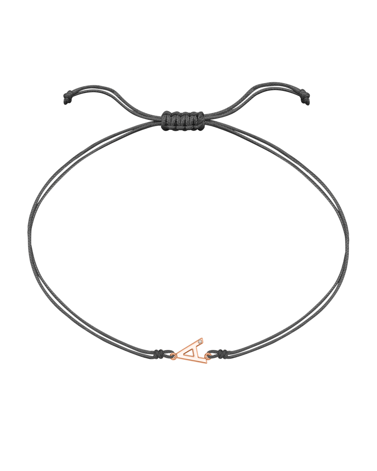 Initial String of Love - 14K Rose Gold Bracelets 14K Solid Gold Grey