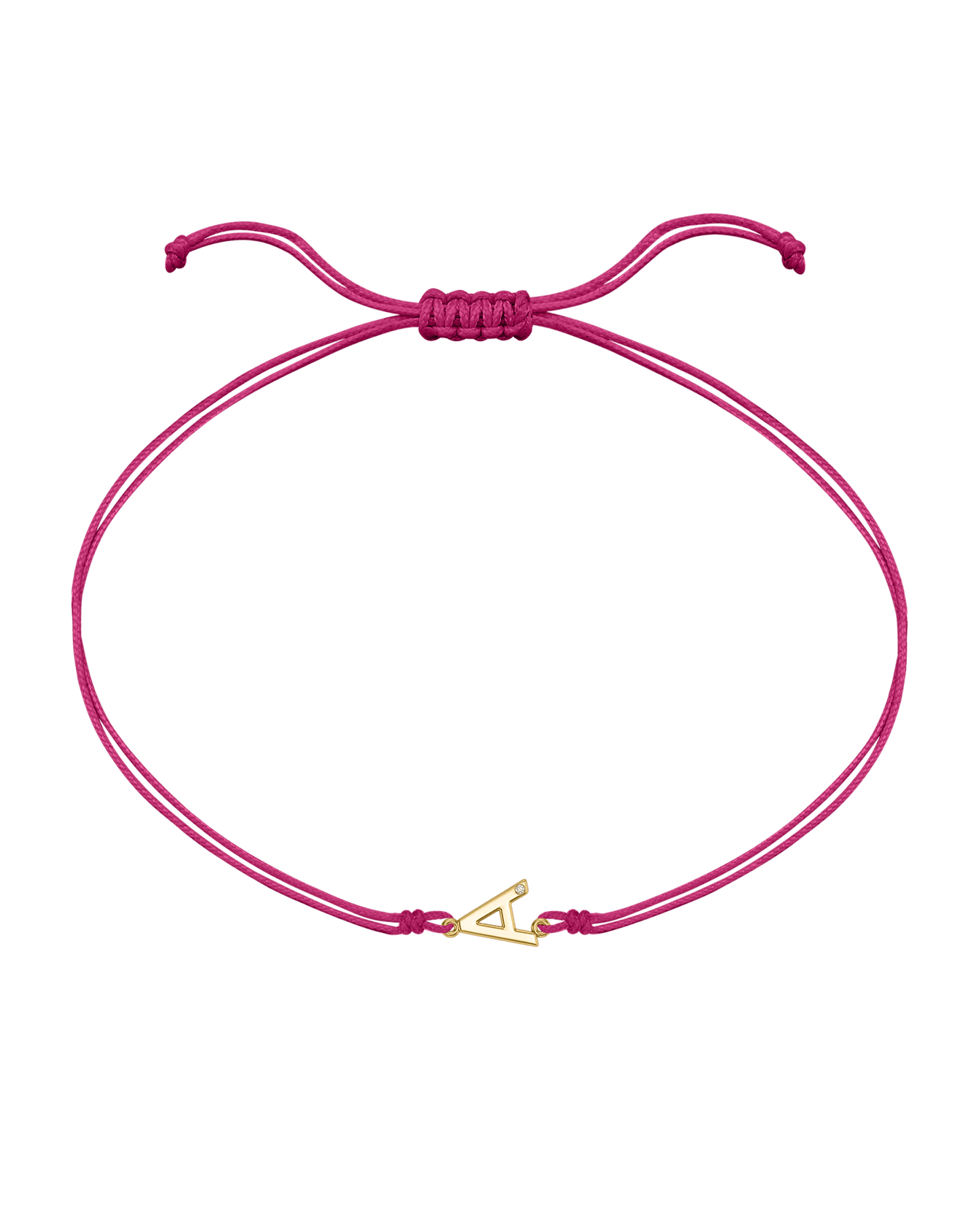 Initial String of Love - 14K Yellow Gold Bracelets 14K Solid Gold Pink