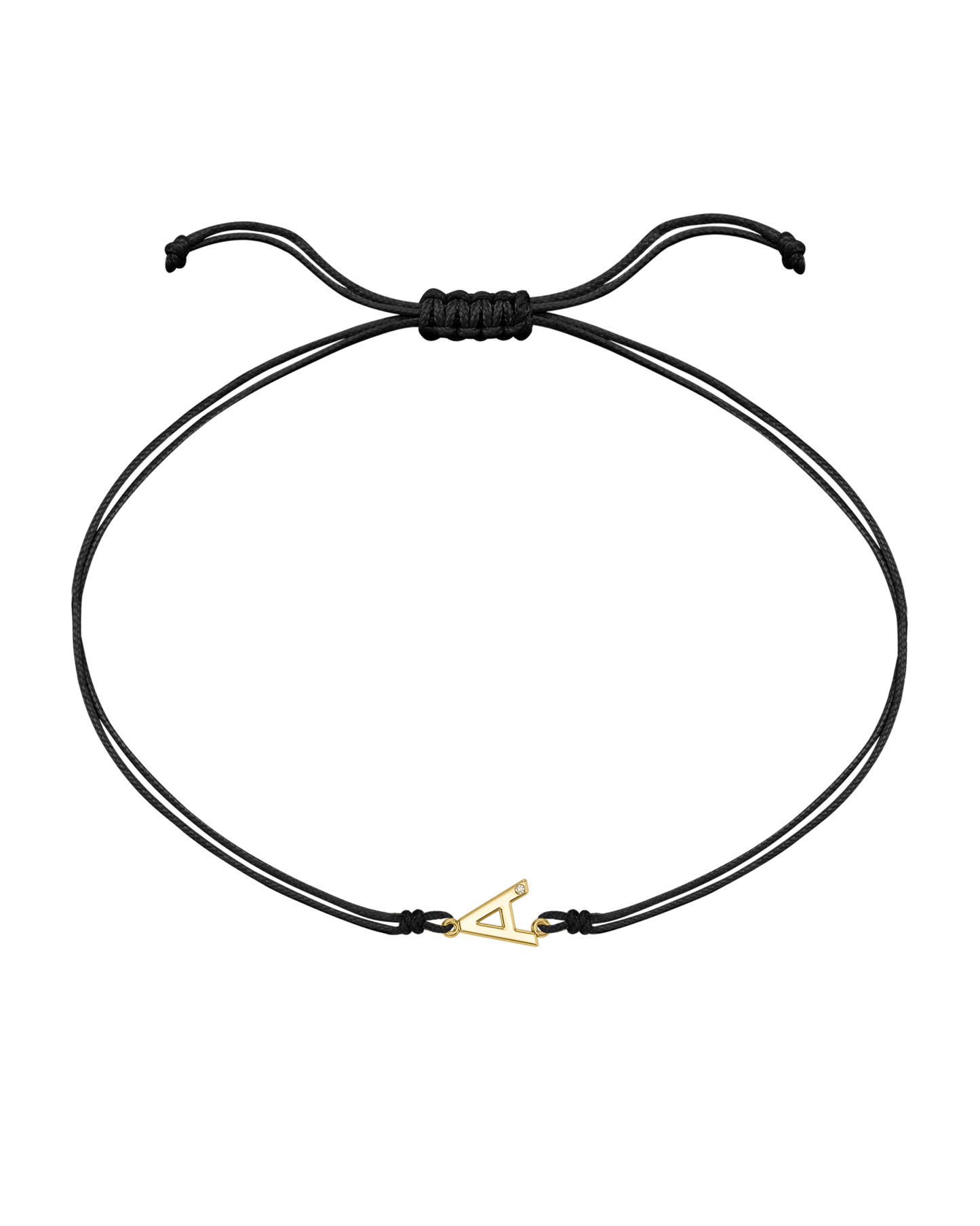 Initial String of Love - 14K Yellow Gold Bracelets 14K Solid Gold Black