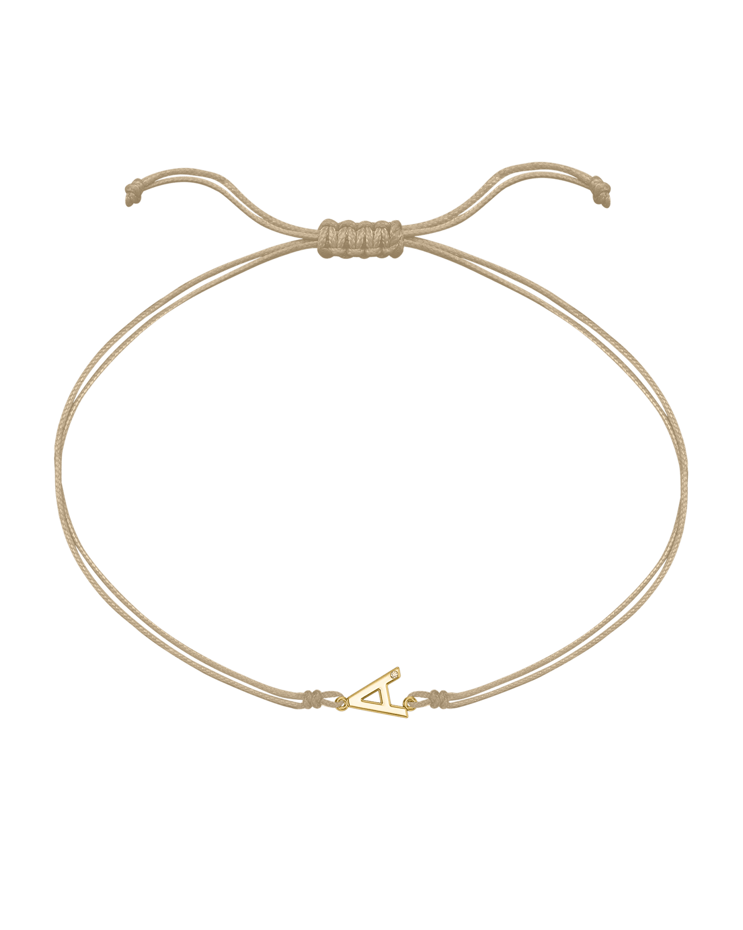 Initial String of Love - 14K Yellow Gold Bracelets 14K Solid Gold Sand