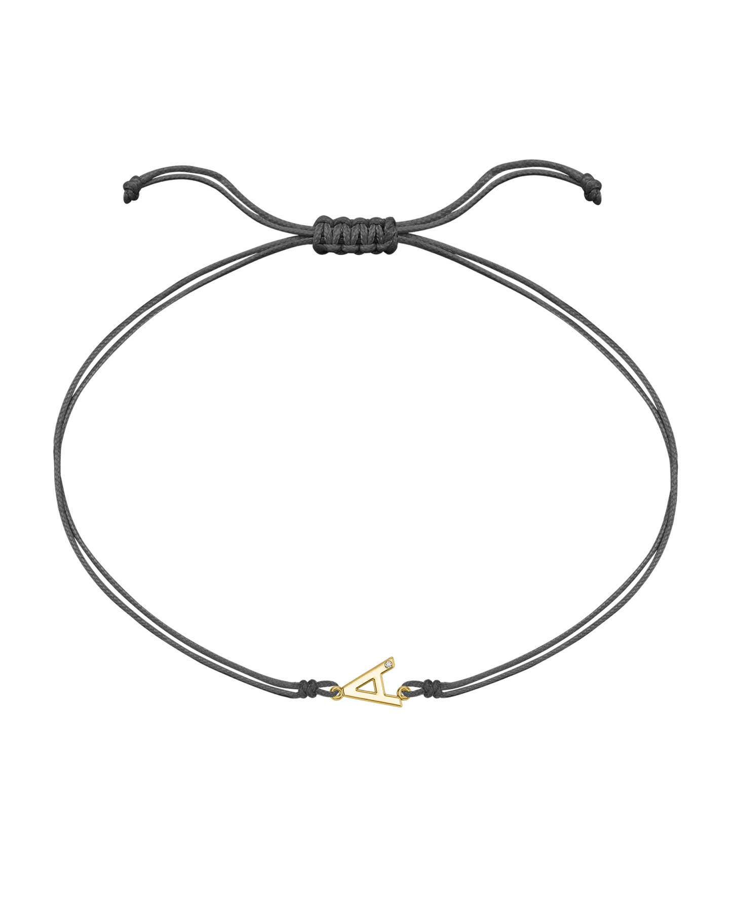Initial String of Love - 14K Yellow Gold Bracelets 14K Solid Gold Grey