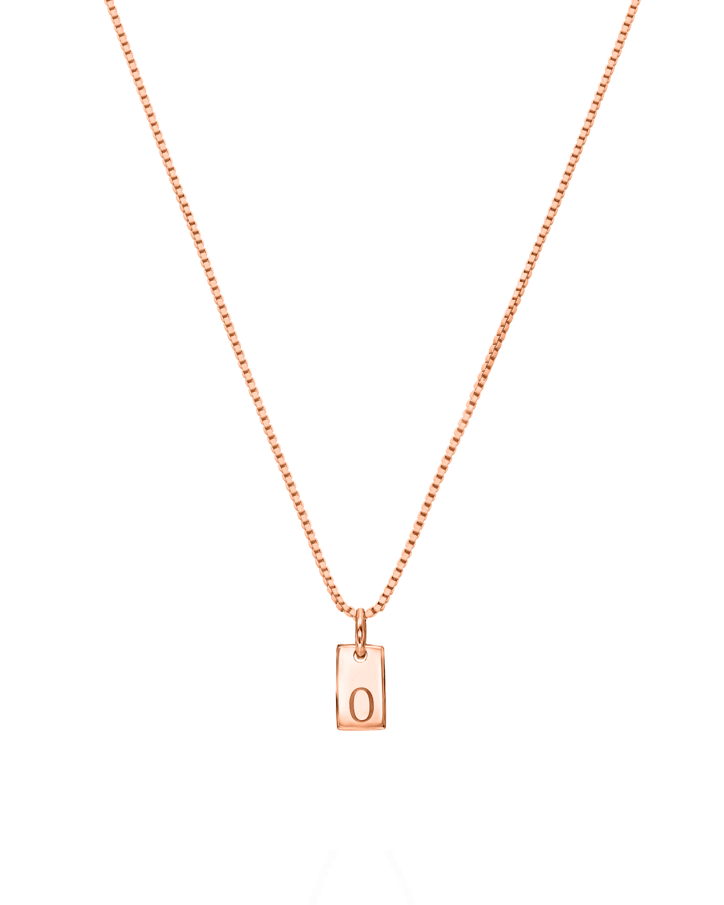 Single Initial Mini Dogtag Necklace - 18K Gold Vermeil Necklaces magal-dev