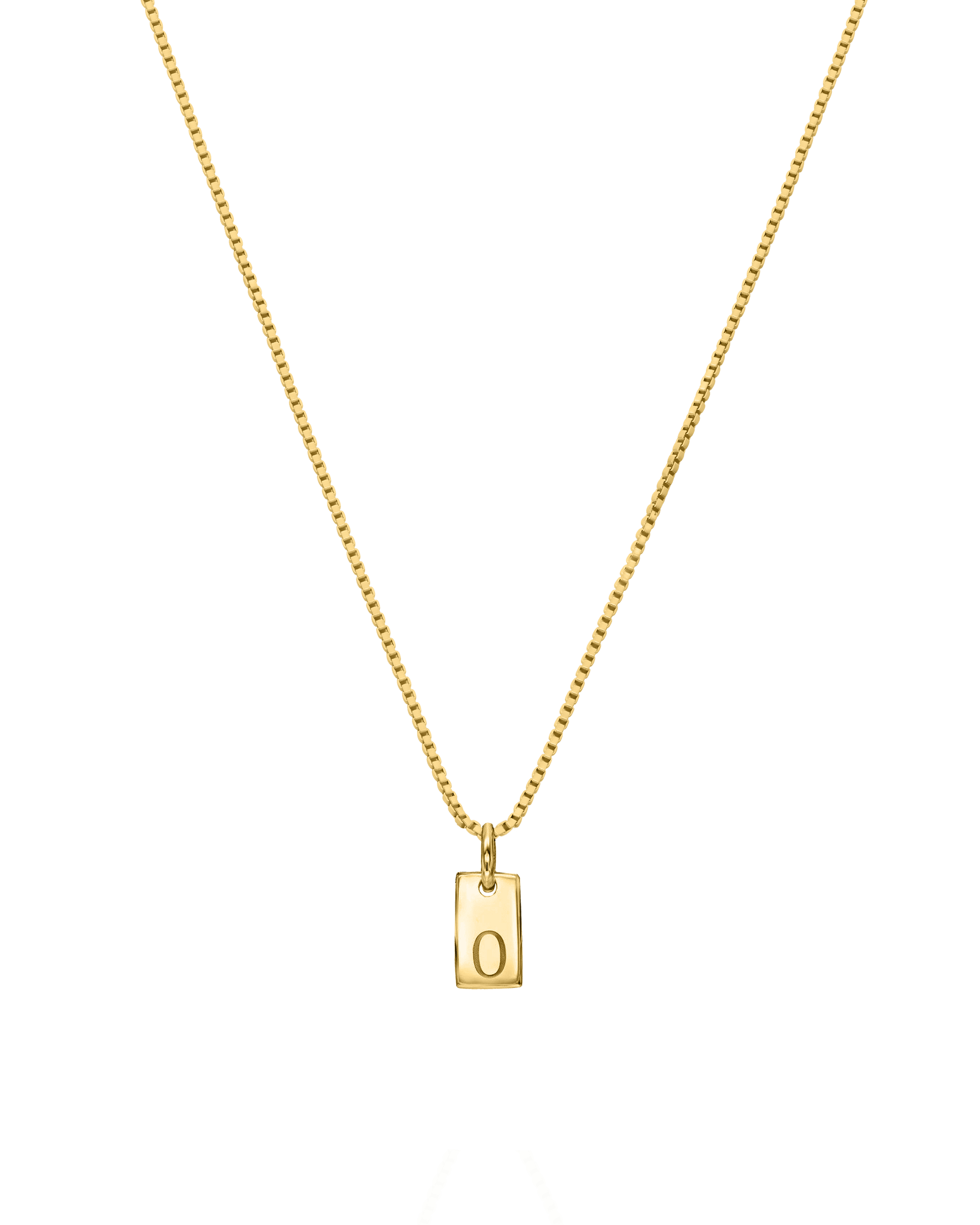 Single Initial Mini Dogtag Necklace - 18K Rose Vermeil Necklaces magal-dev