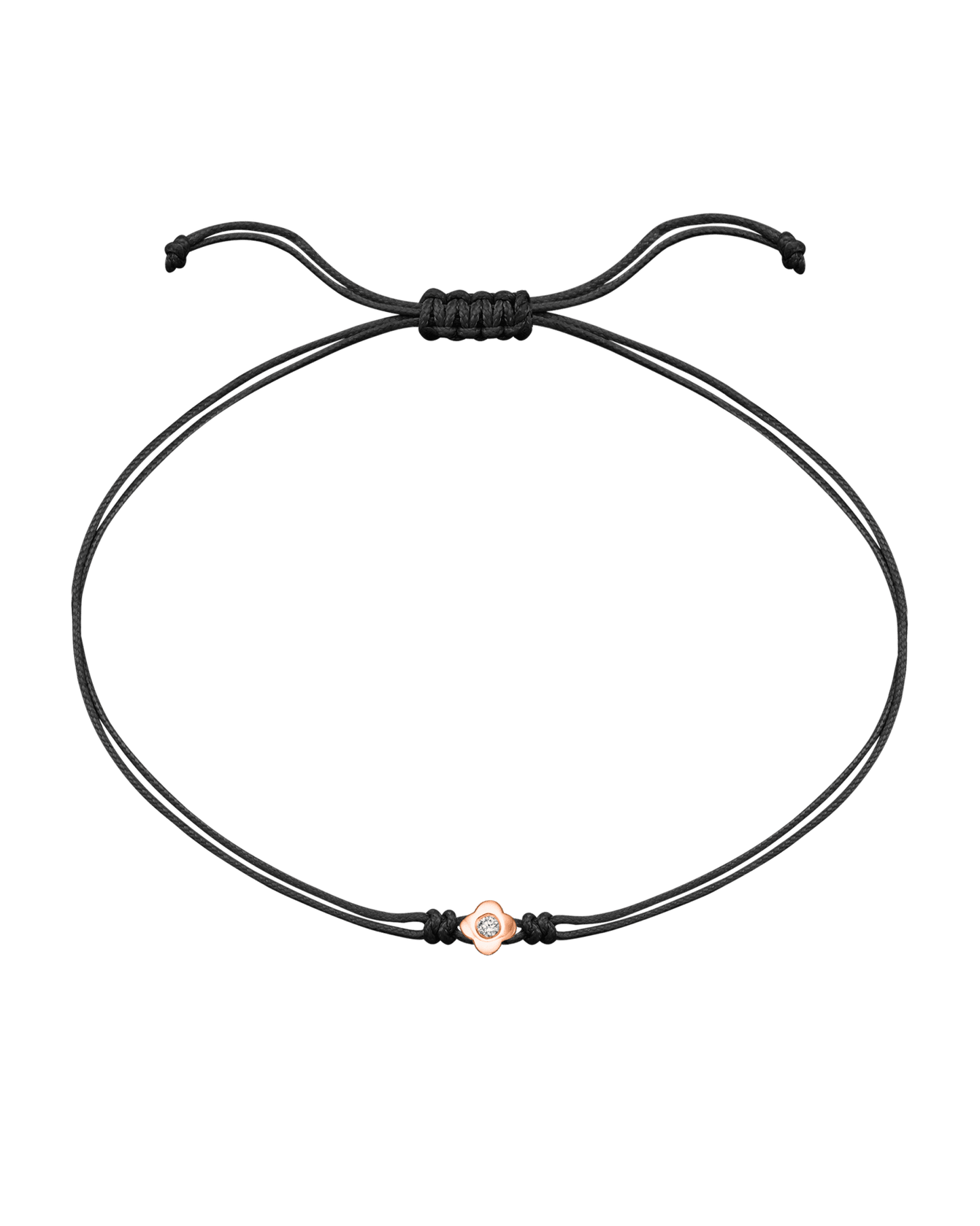 Lucky String Of Love - 14K Rose Gold Bracelets 14K Solid Gold Black