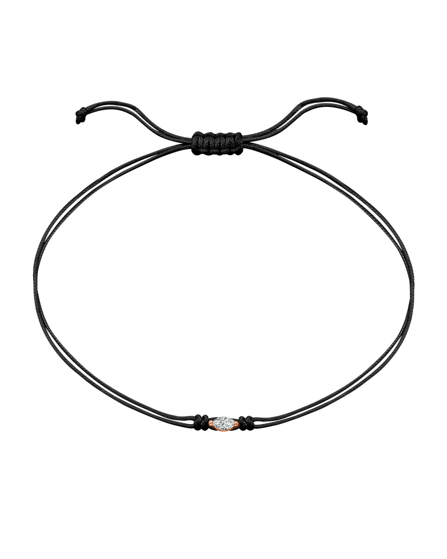 Marquise Diamond String Of Love - 14K Rose Gold Bracelets 14K Solid Gold Black