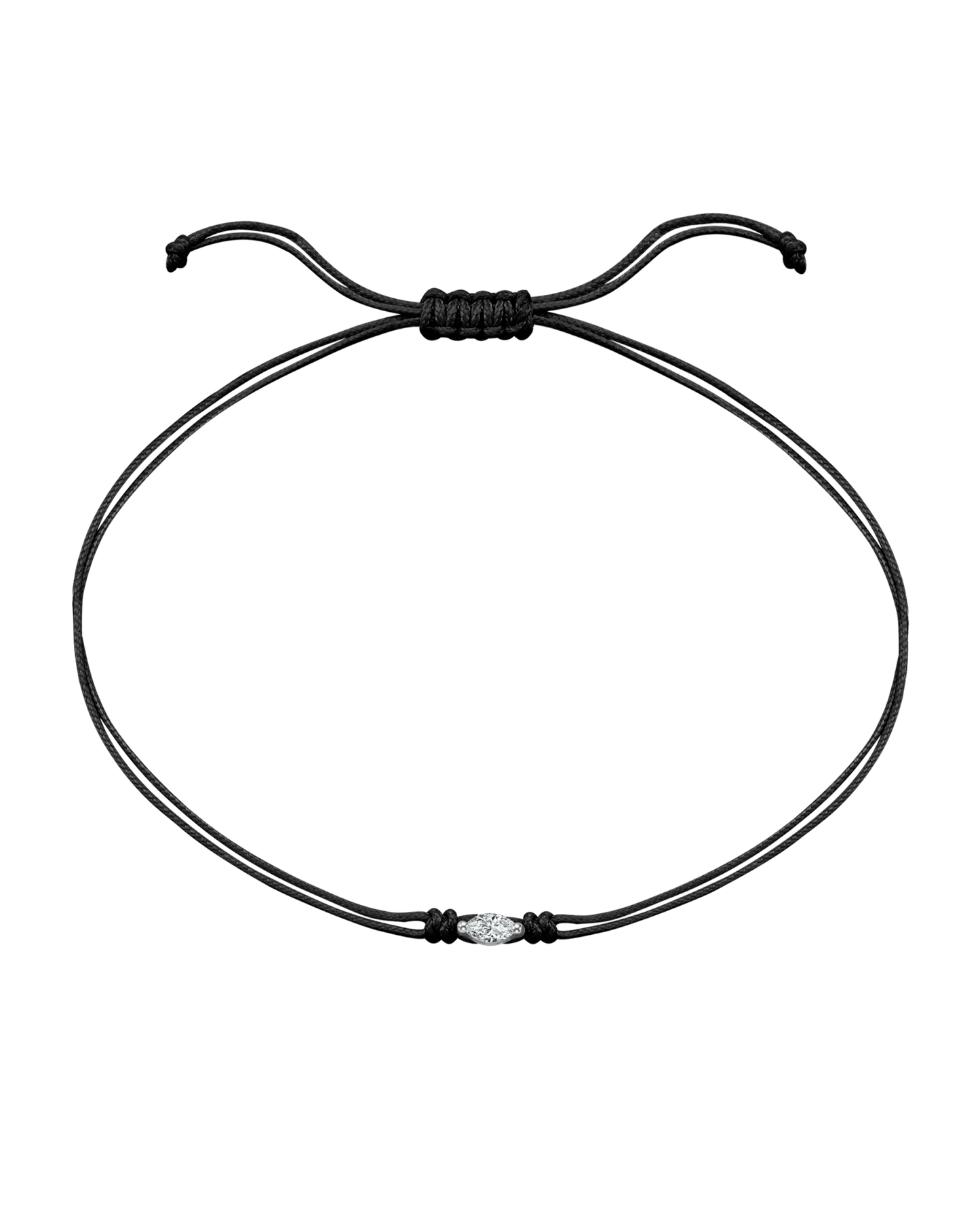 Marquise Diamond String Of Love - 14K White Gold Bracelets 14K Solid Gold Black