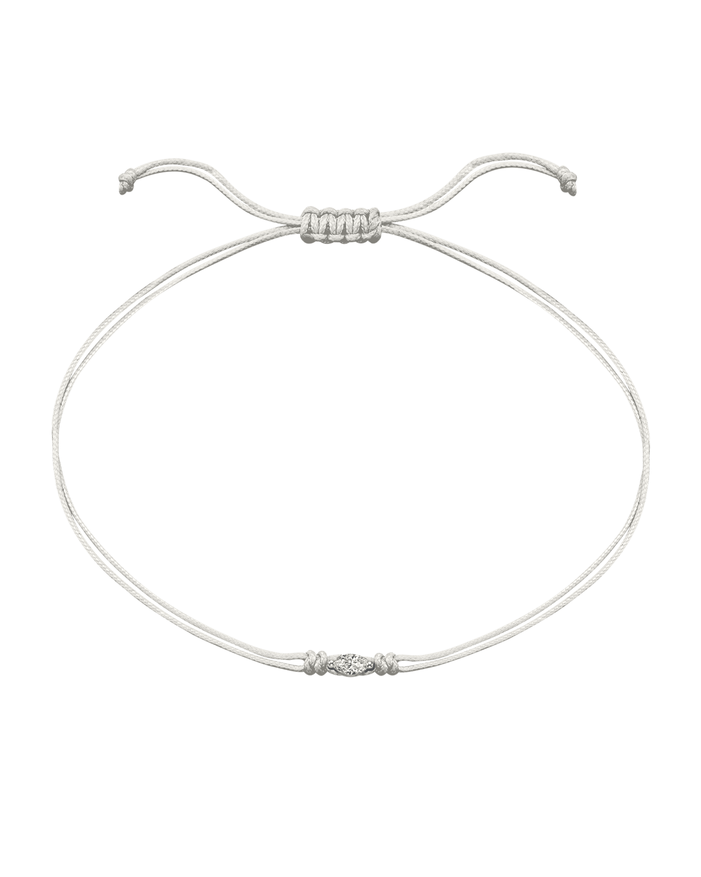 Marquise Diamond String Of Love - 14K White Gold Bracelets 14K Solid Gold Pearl