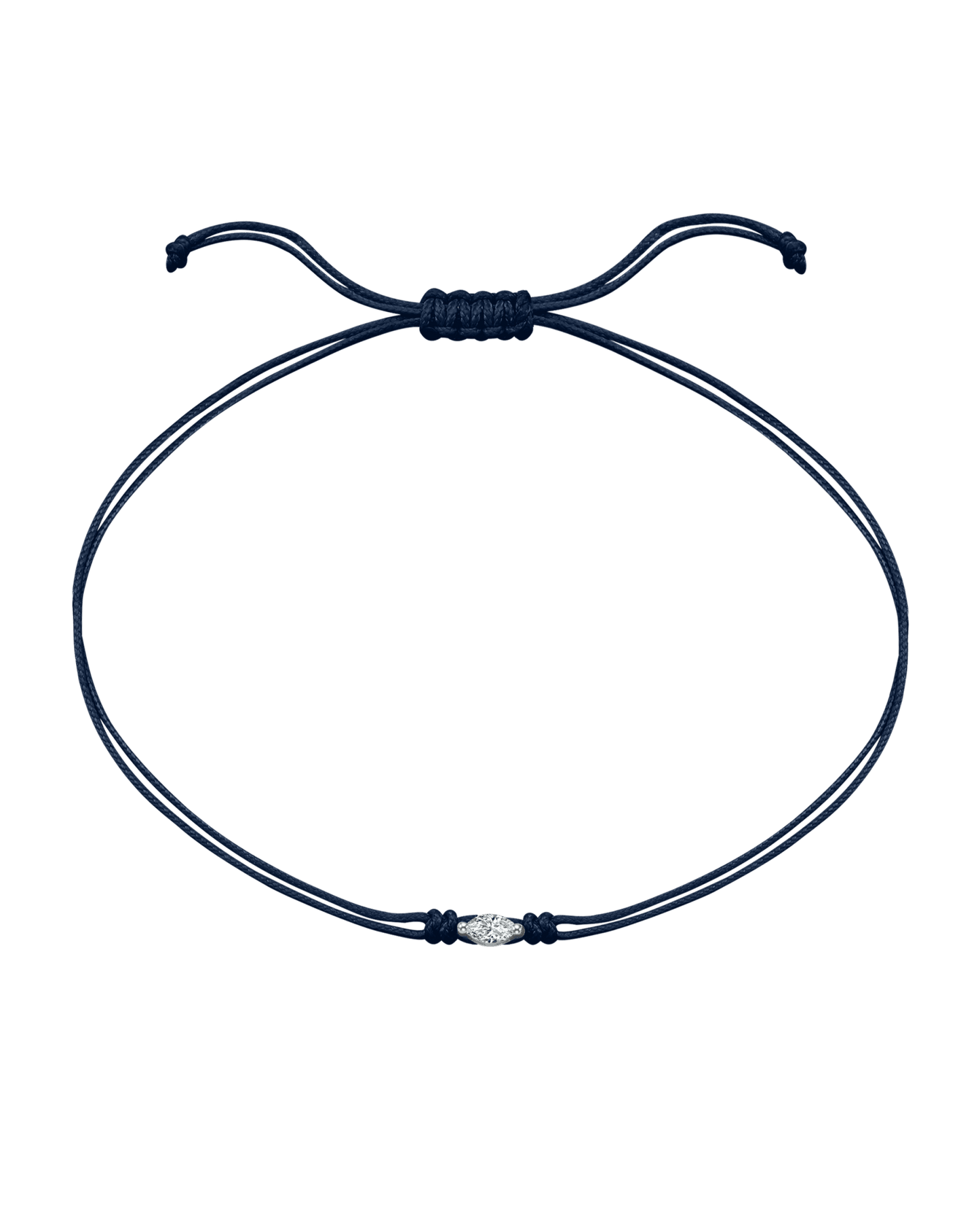 Marquise Diamond String Of Love - 14K White Gold Bracelets 14K Solid Gold Navy Blue
