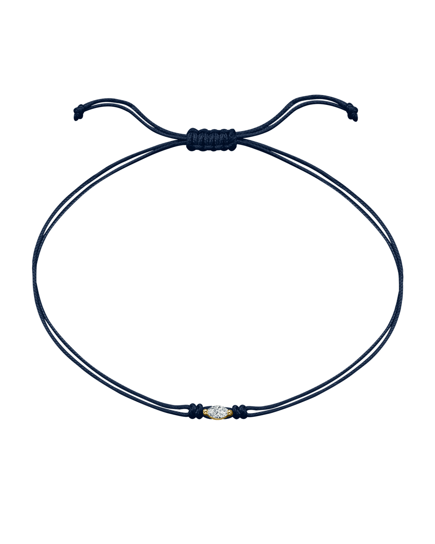 Marquise Diamond String Of Love - 14K Yellow Gold Bracelets 14K Solid Gold Navy Blue