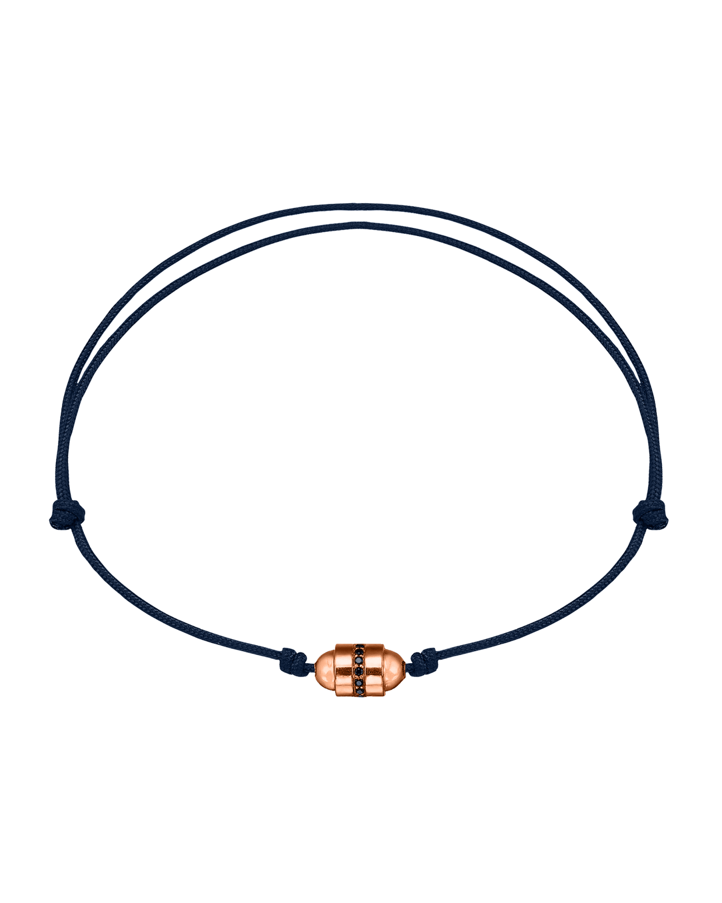 Men's Black Diamond Talisman Bracelet - 14K Rose Gold Bracelets magal-dev Navy Blue