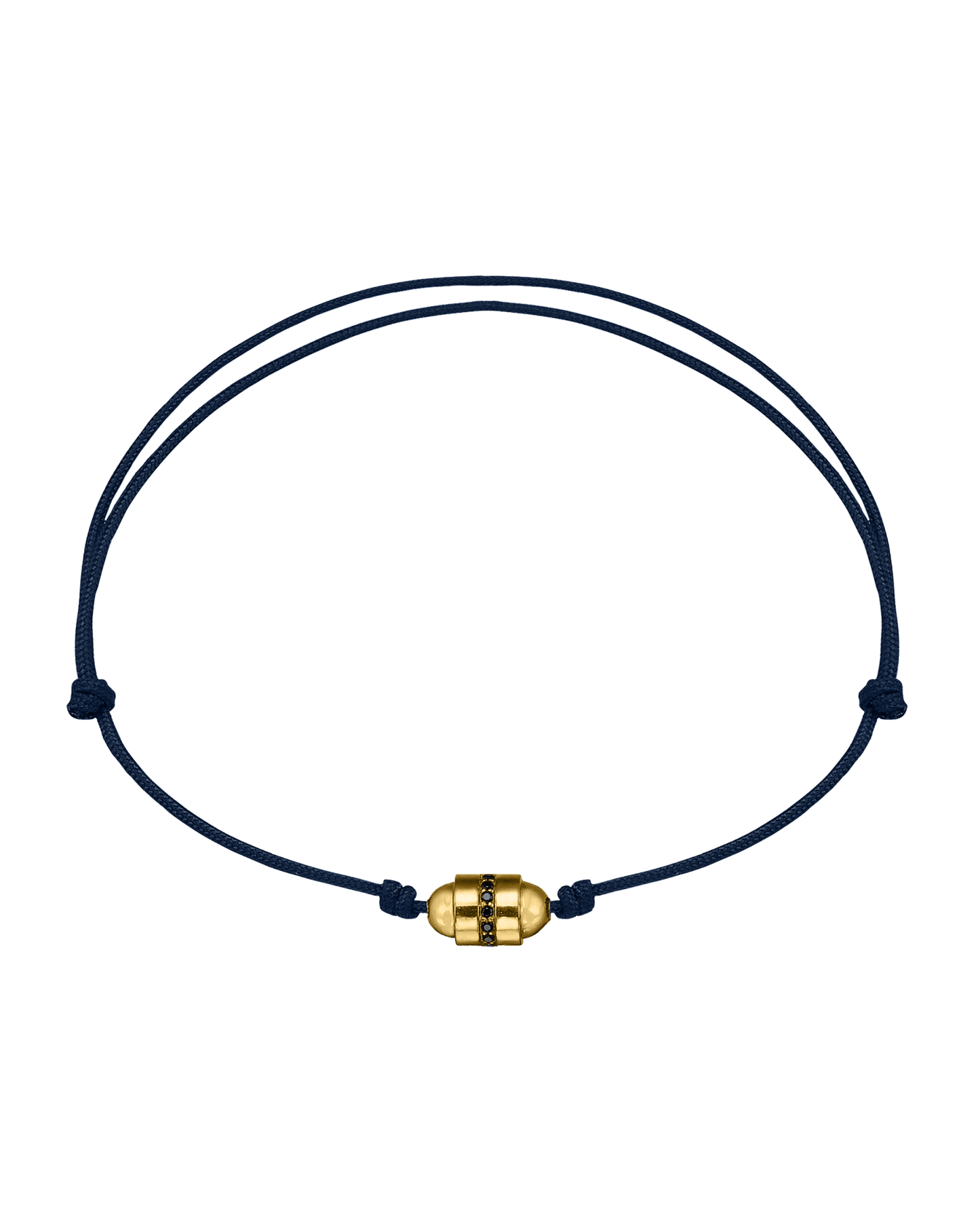 Men's Black Diamond Talisman Bracelet - 14K Yellow Gold Bracelets magal-dev Navy Blue