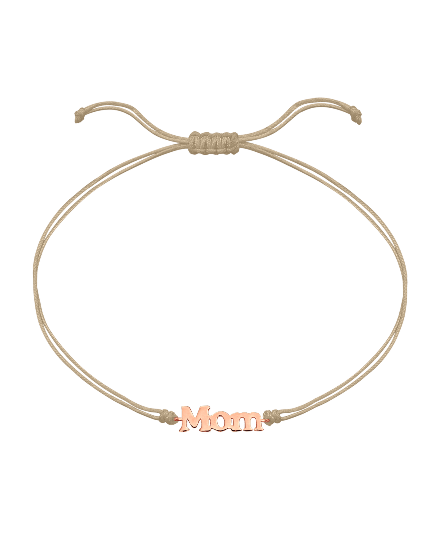 Mom String of Love - 14K Rose Gold Bracelets magal-dev Beige Non Paved